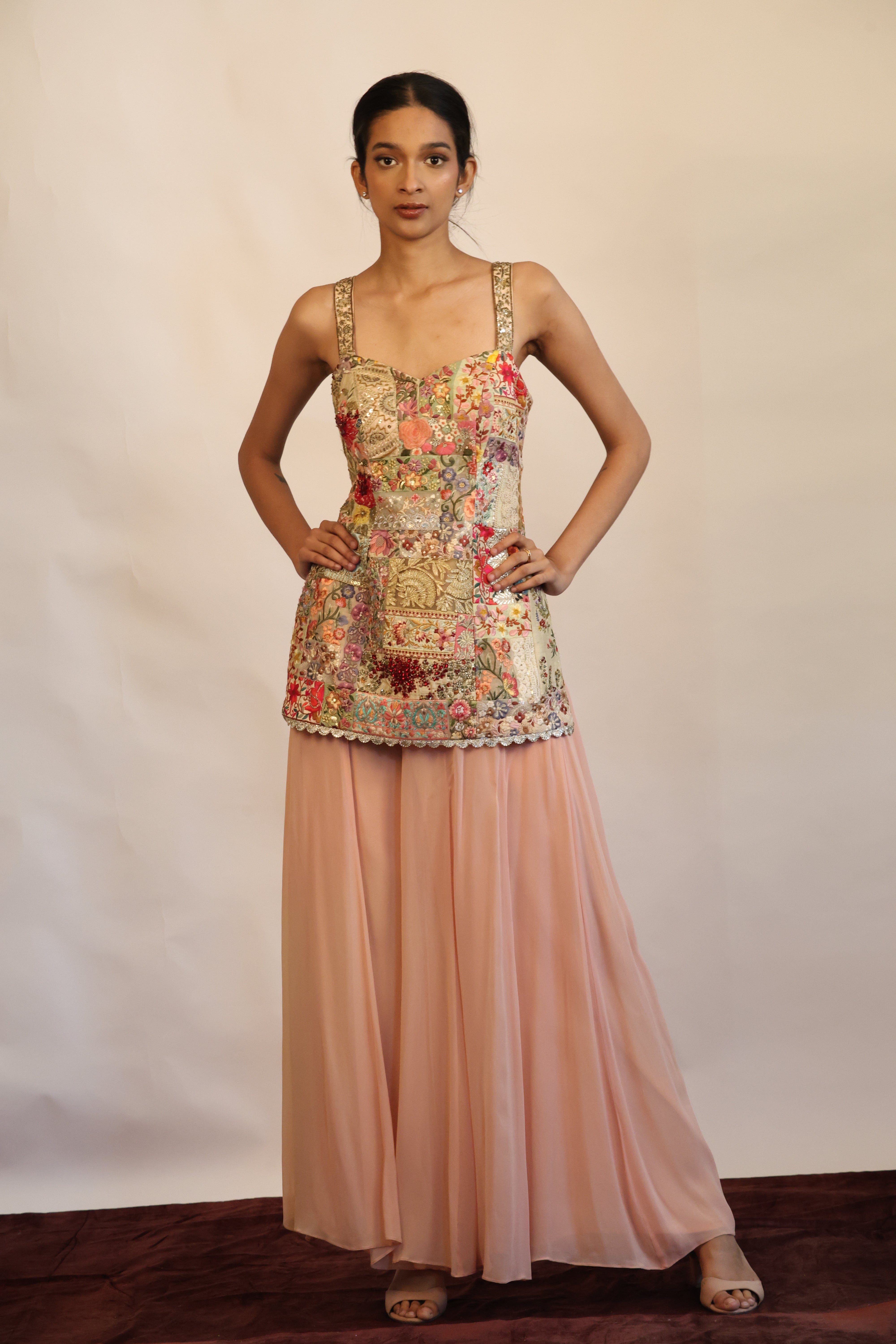 Patchwork Sharara Set