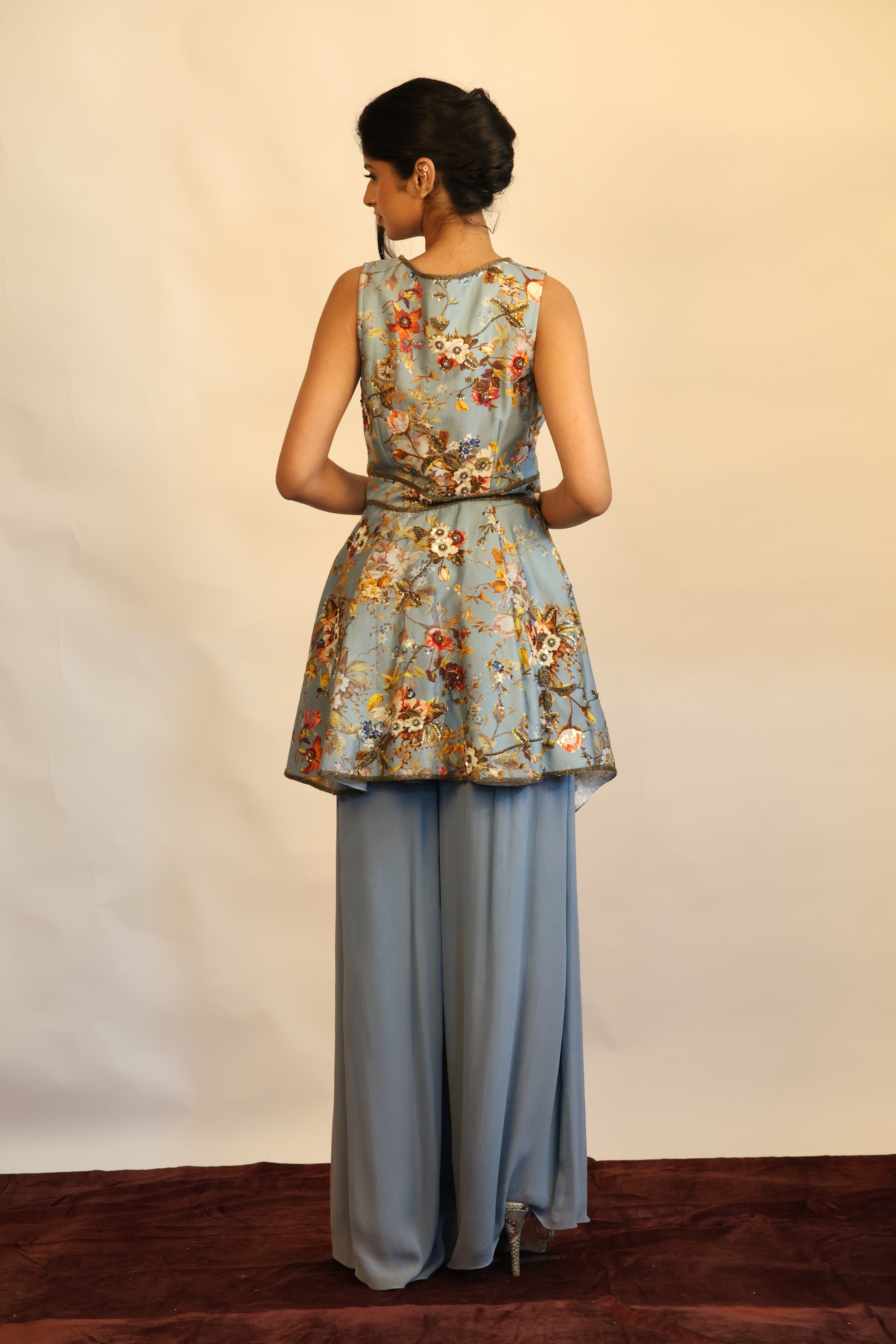 Printed Asymmetrical Sharara Set