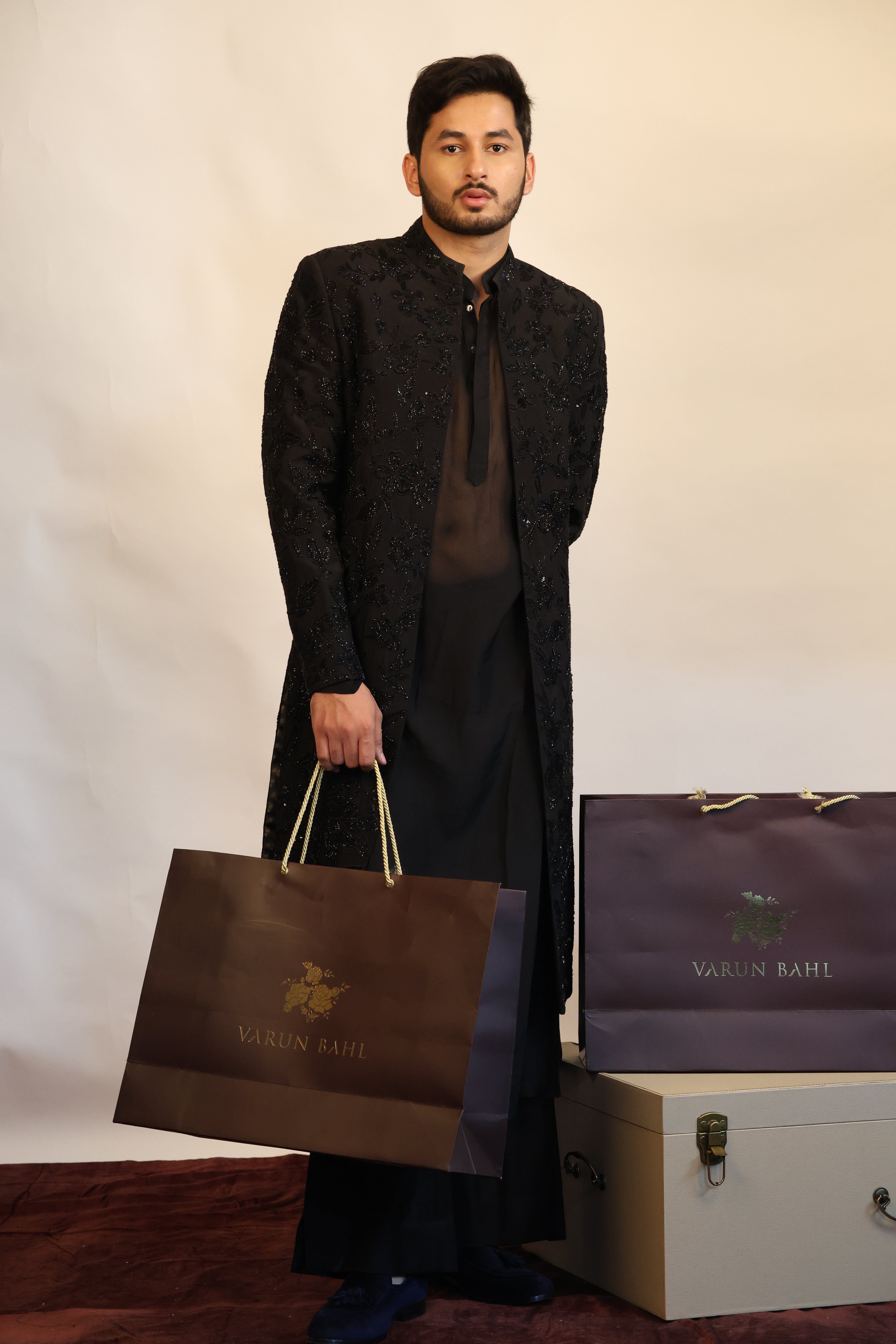 Embellished Sherwani & Sheer Kurta Set