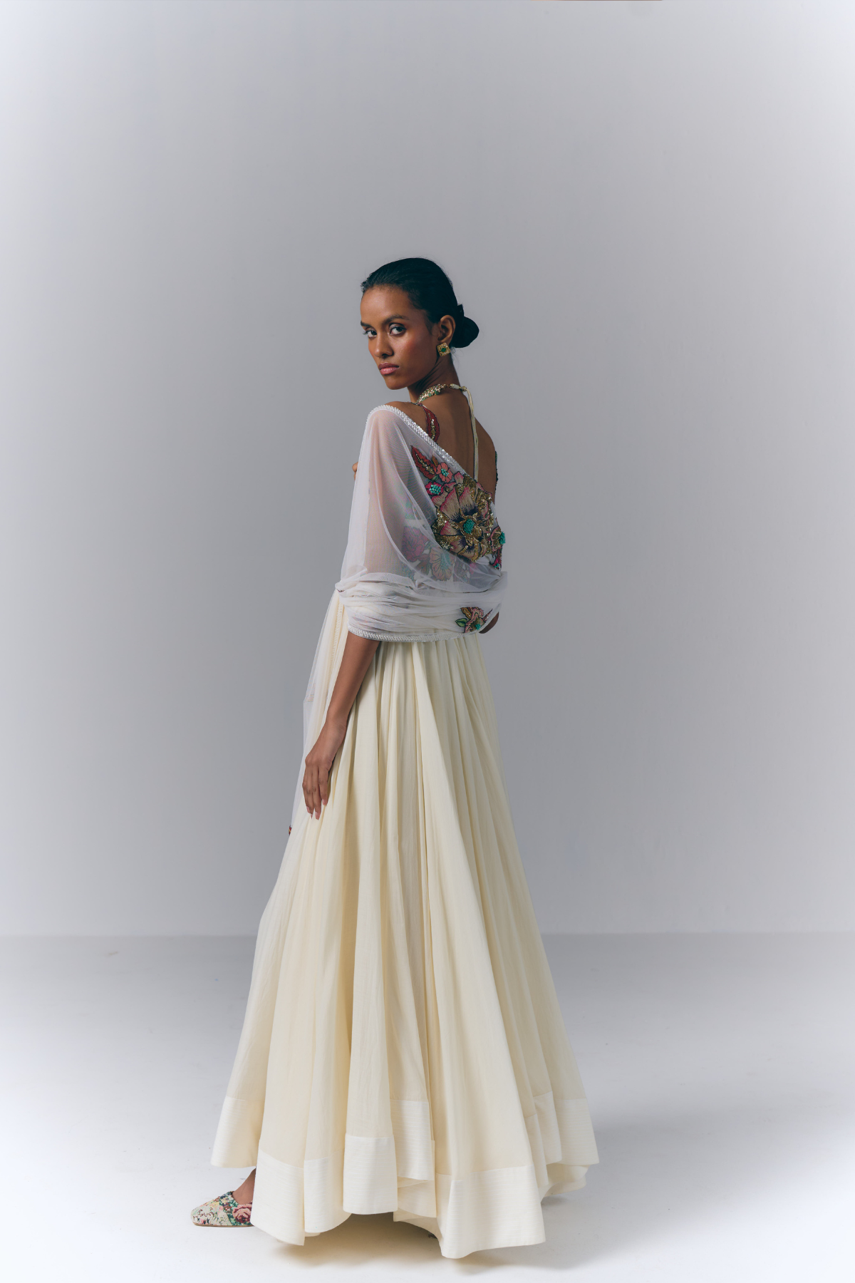 Ivory Bloom Anarkali Set
