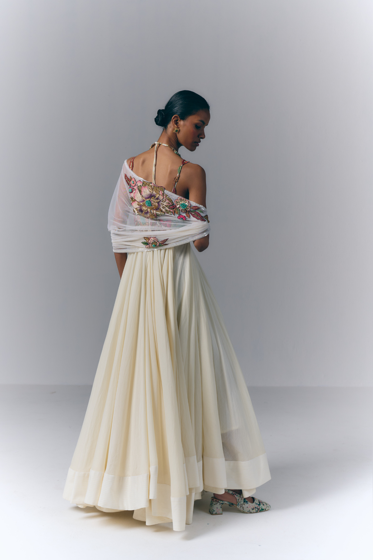 Ivory Bloom Anarkali Set