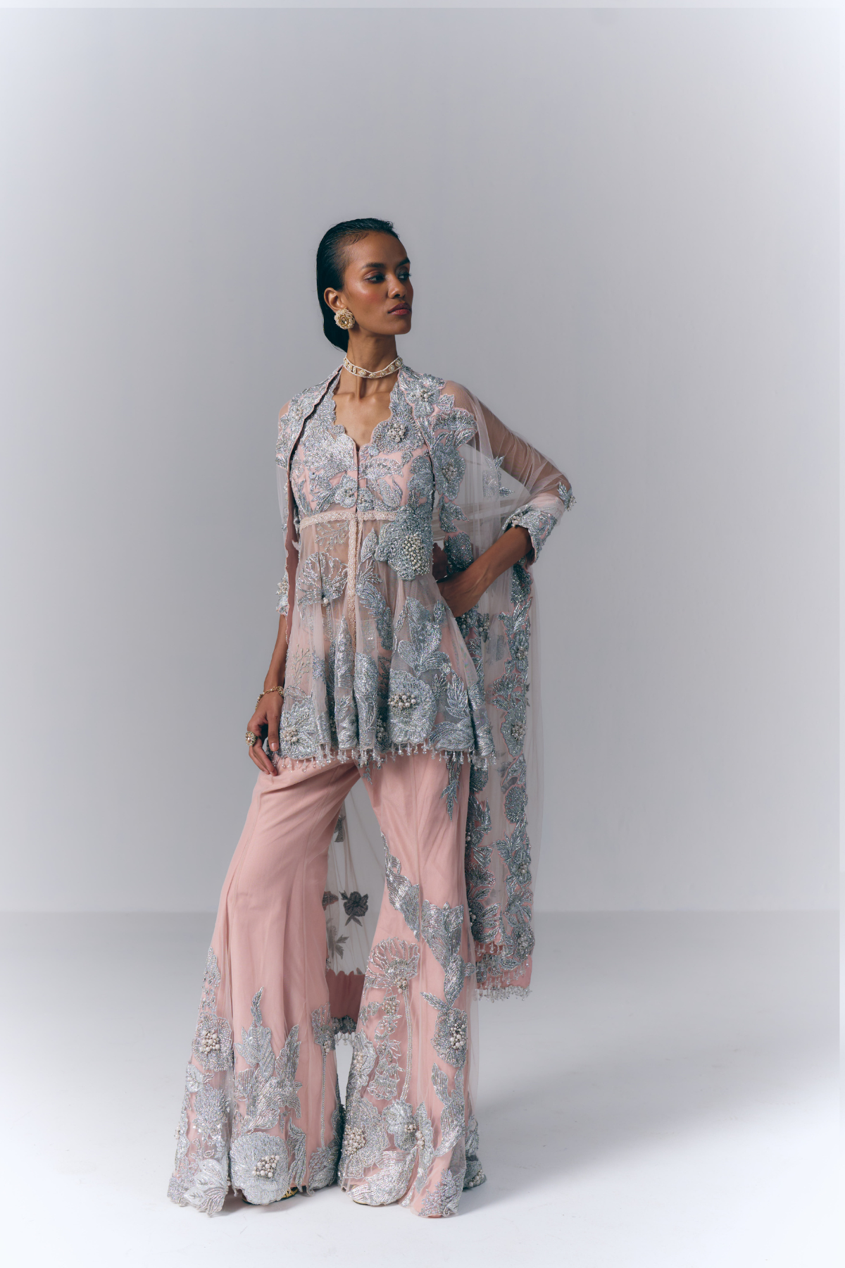 Aurora Blush Peplum set
