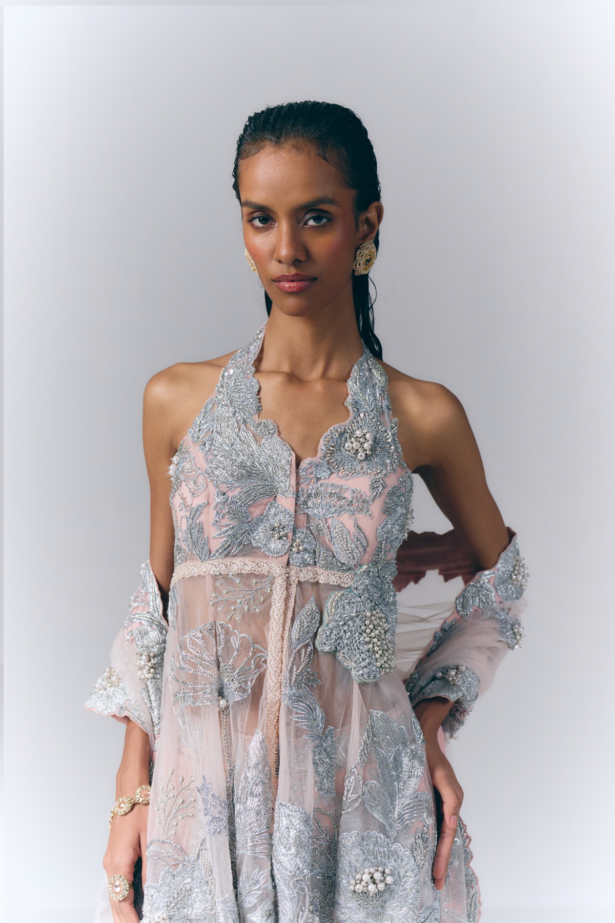 Aurora Blush Peplum set