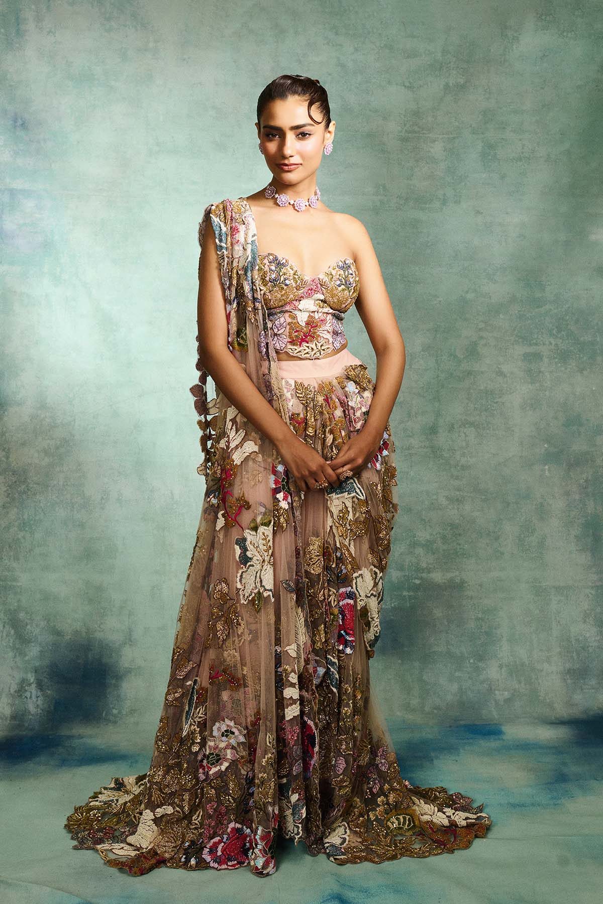 Ethereal Blush Drape Saree
