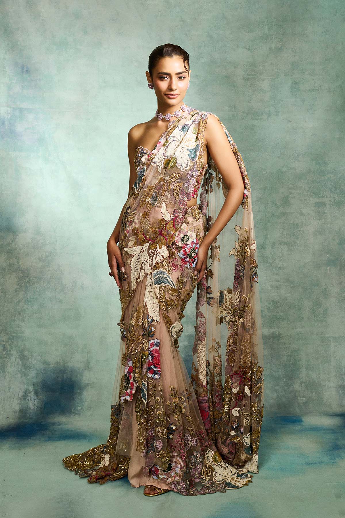 Ethereal Blush Drape Saree