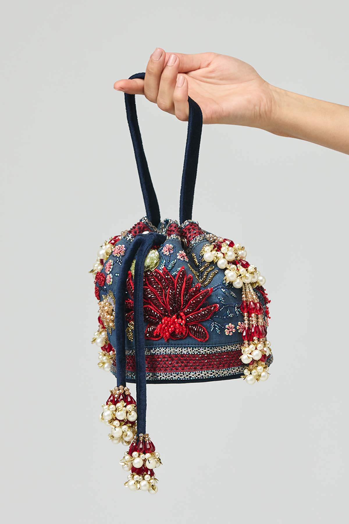 Teal Embellished Potli
