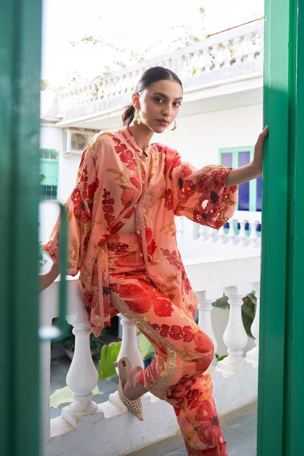 AZALEA Peach Co-ord Set Varun Bahl