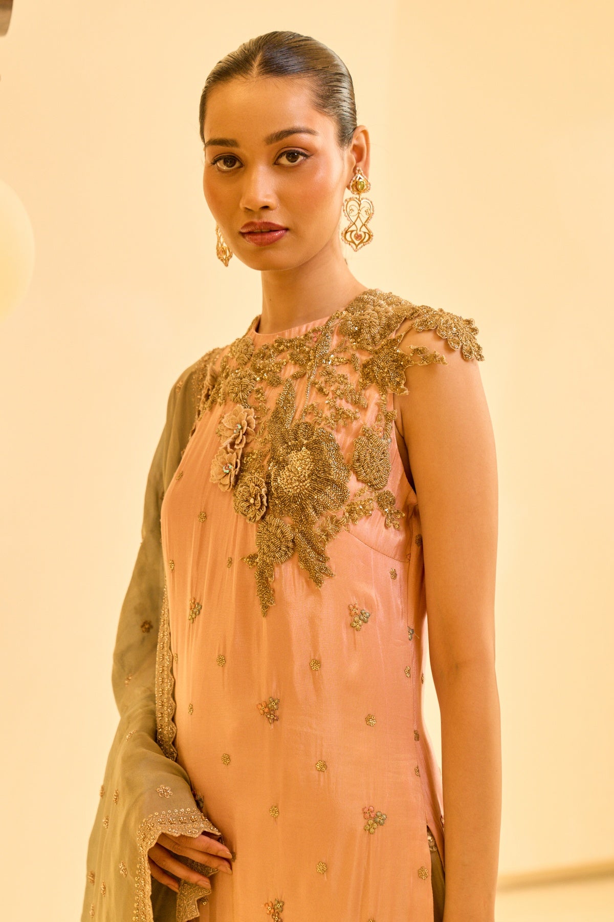 BLUSH EMBROIDERED KURTA SET
