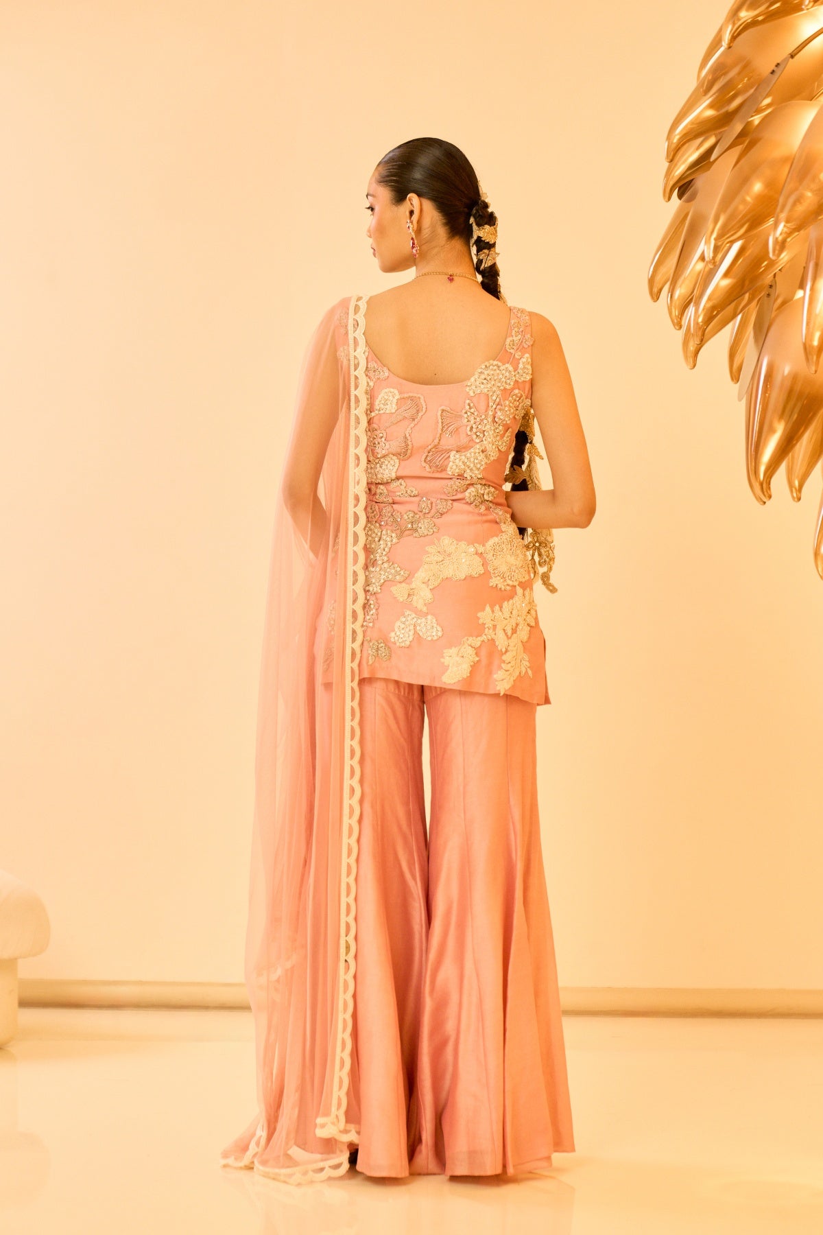 BLUSH PINK EMBROIDERED KURTA SET