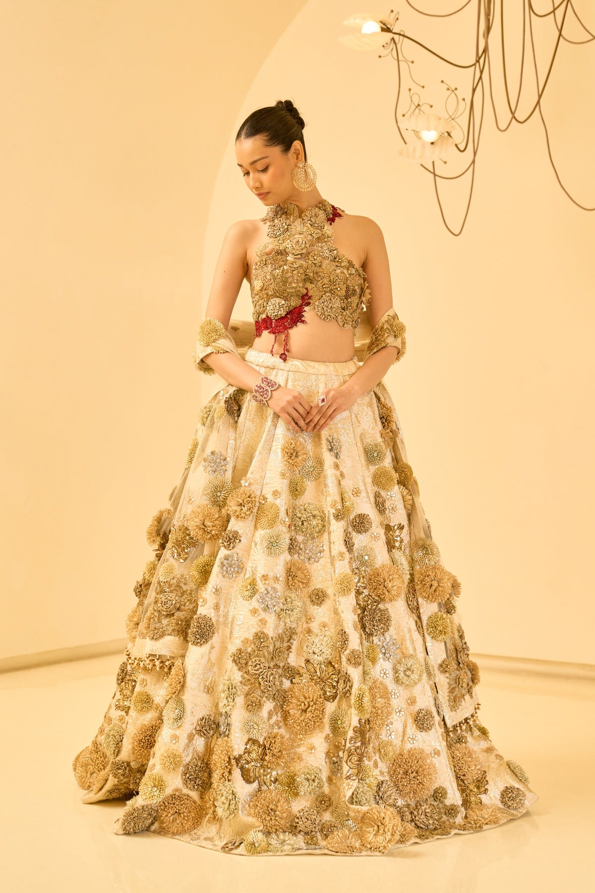 CELESTINE BROCADE LEHENGA SET