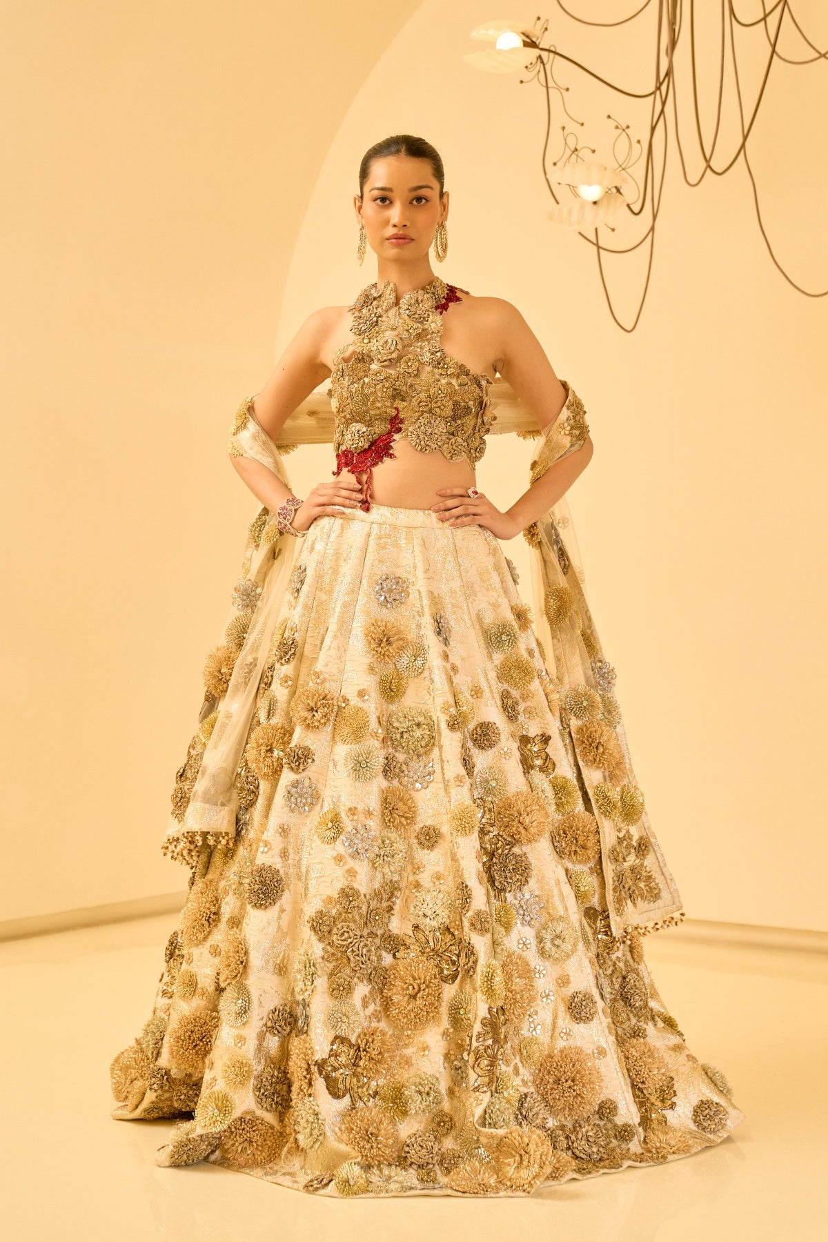 CELESTINE BROCADE LEHENGA SET
