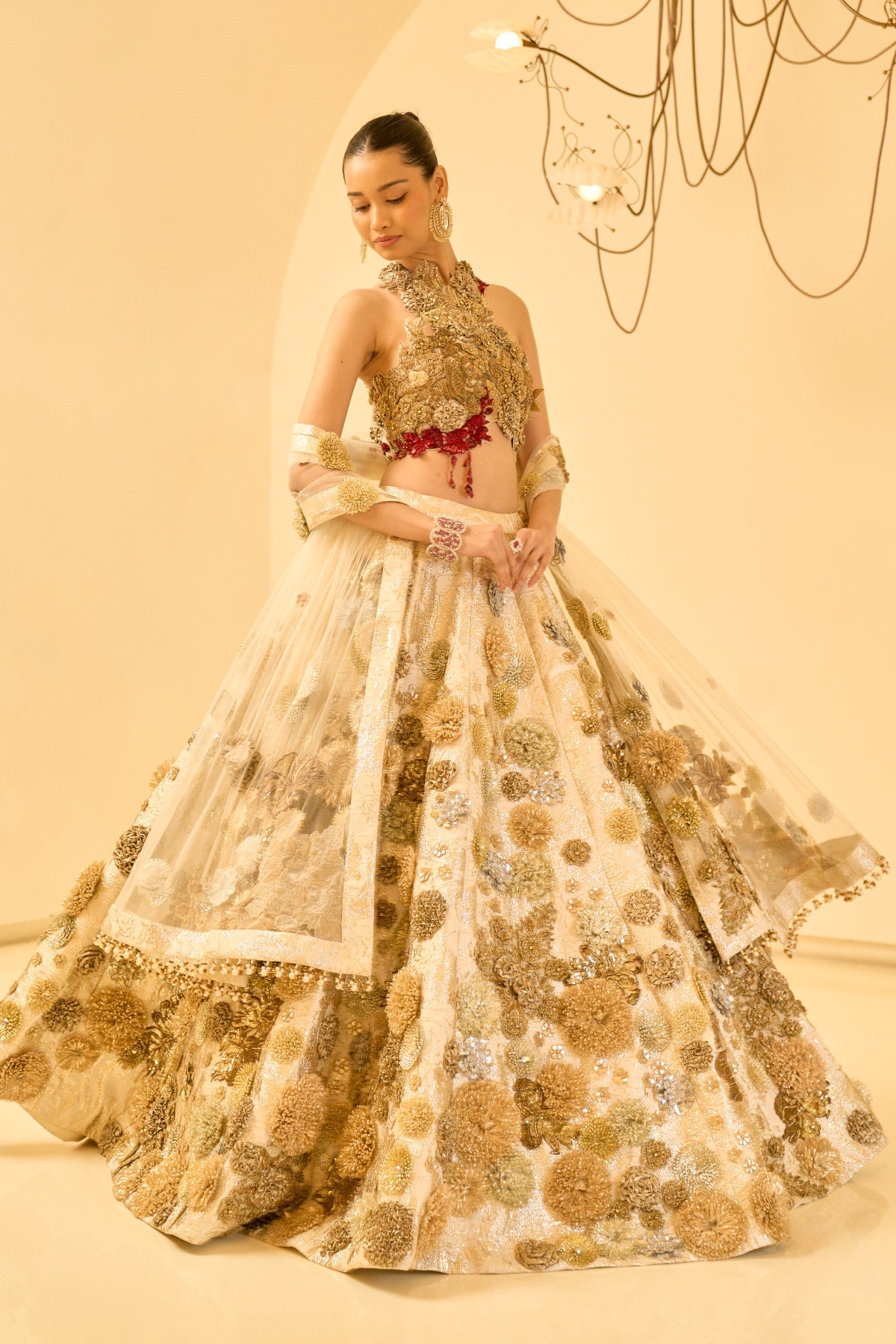 CELESTINE BROCADE LEHENGA SET