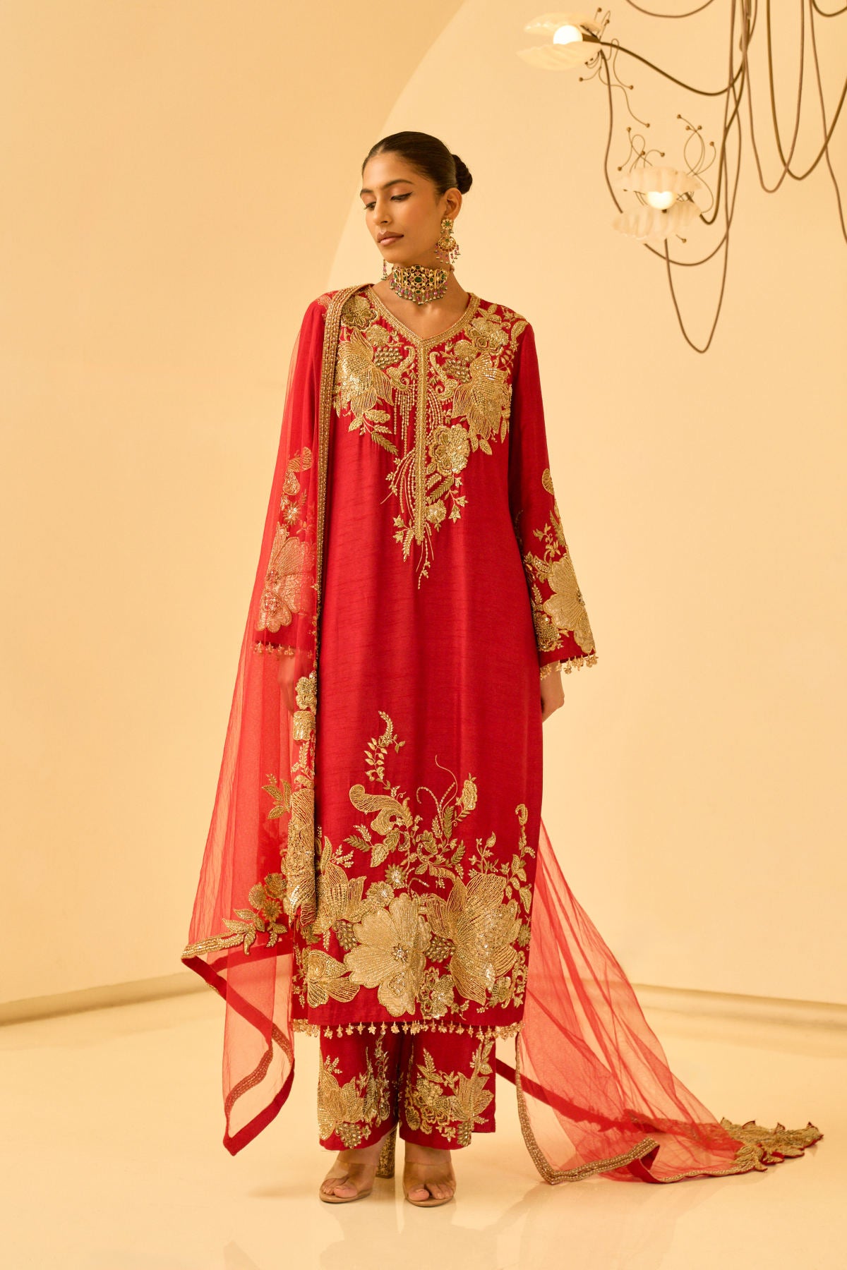 FLORAL EMBELLISHED KURTA SET