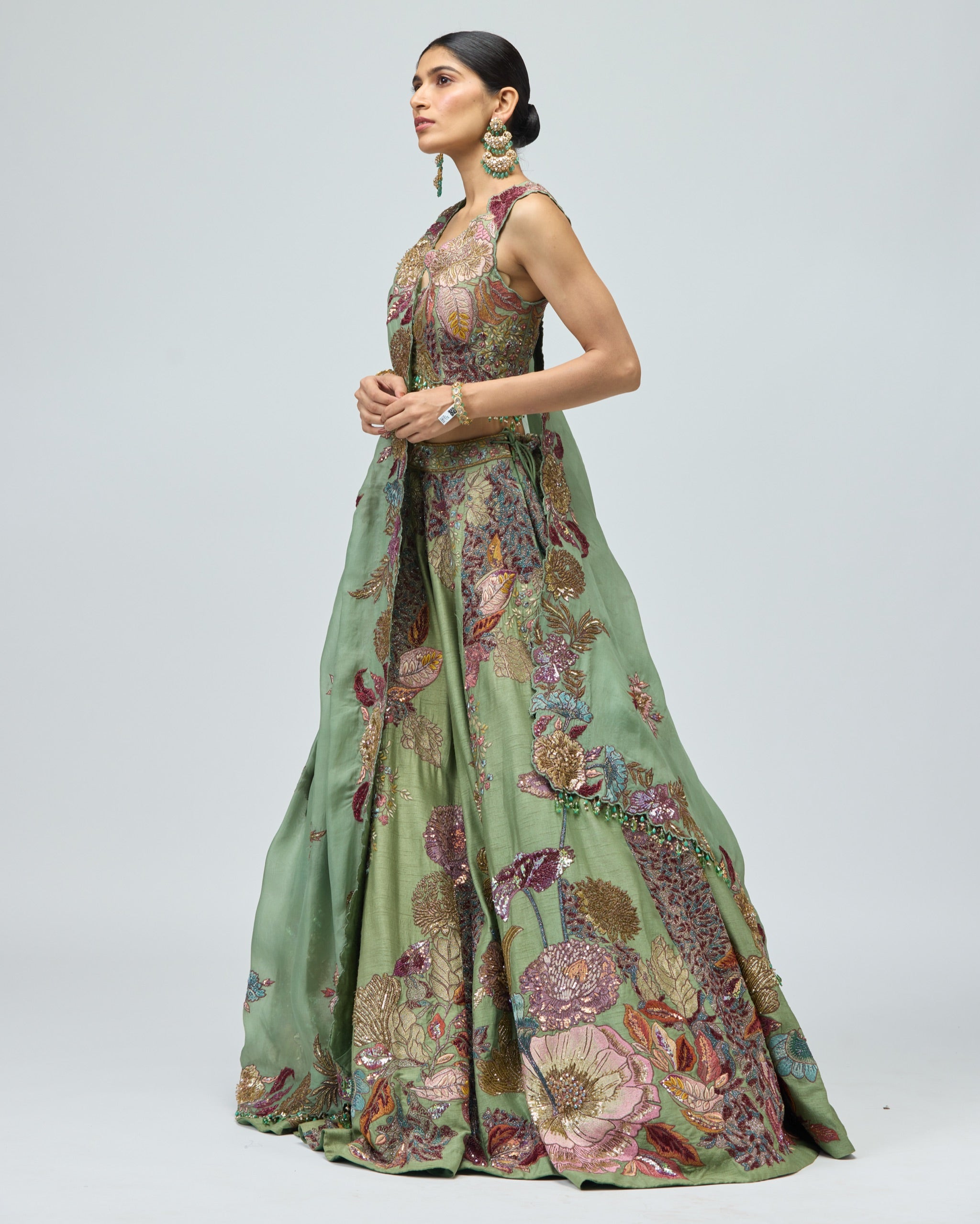 GREEN LEHENGA SET