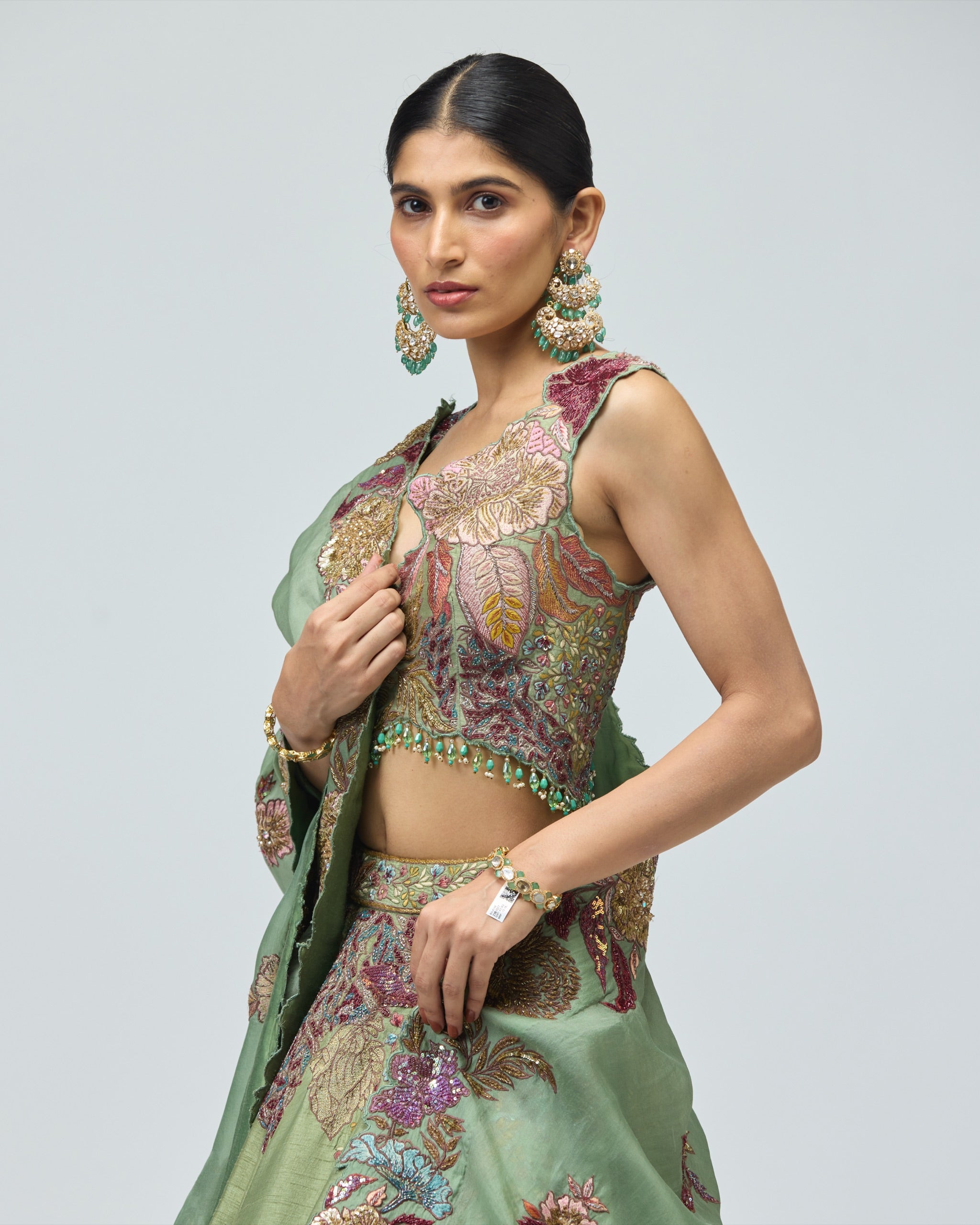 GREEN LEHENGA SET