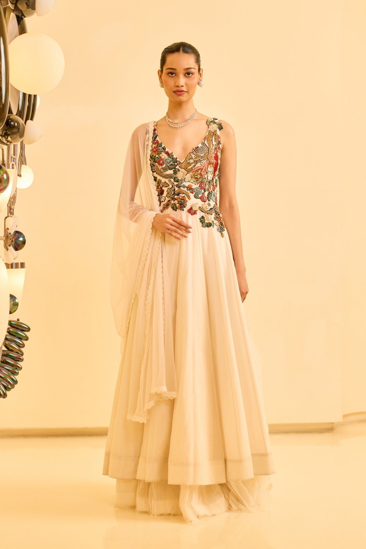 IVORY BLOOM ANARKALI SET