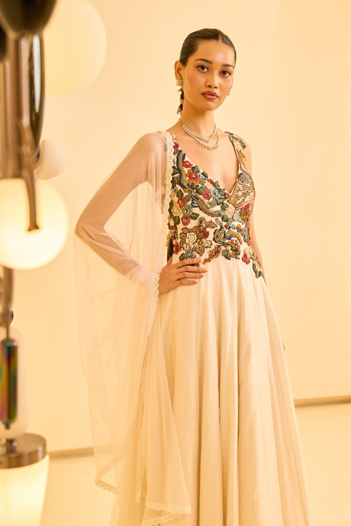IVORY BLOOM ANARKALI SET