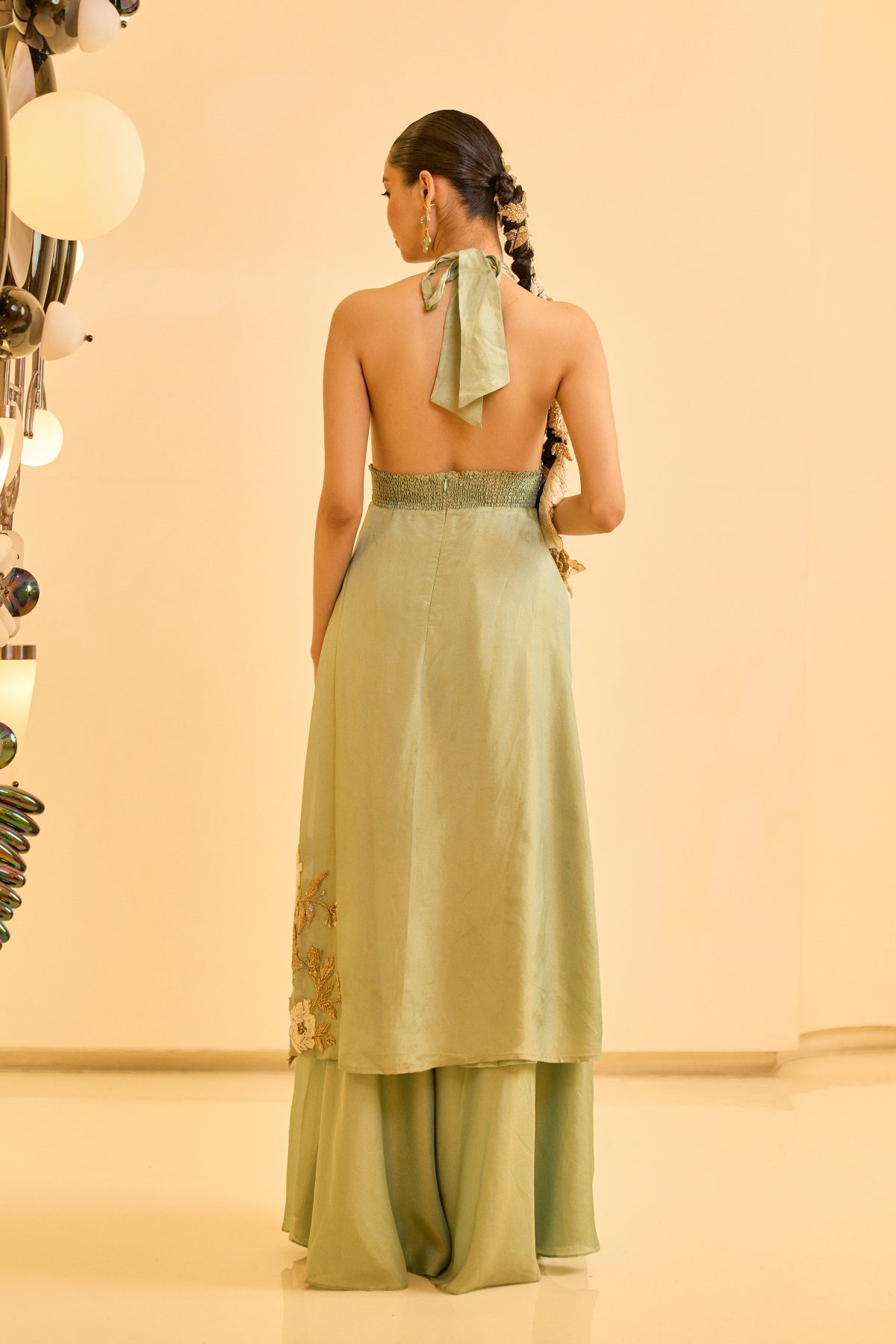 MINT GREEN EMBROIDERED KURTA SET