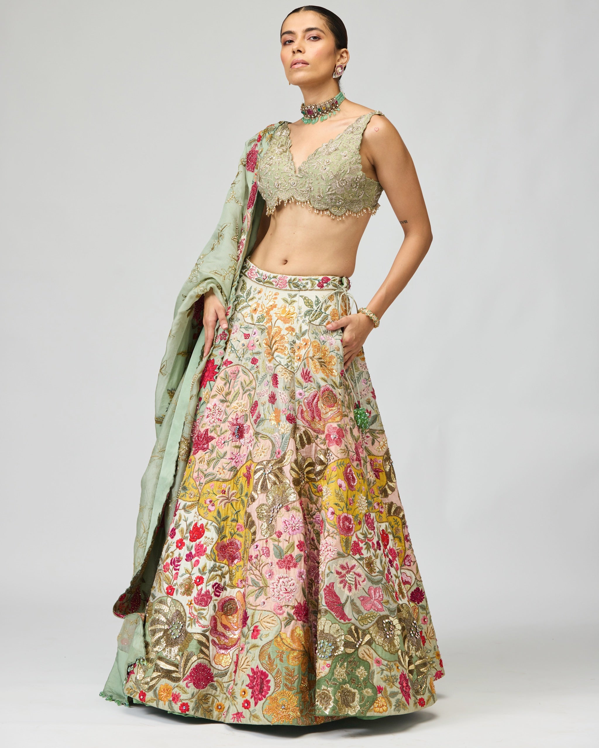 MODAL DUPION LEHENGA SET