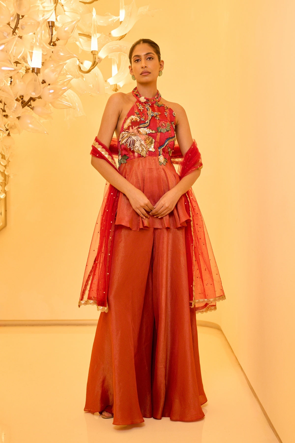 RUBY EMBROIDERED PEPLUM SET
