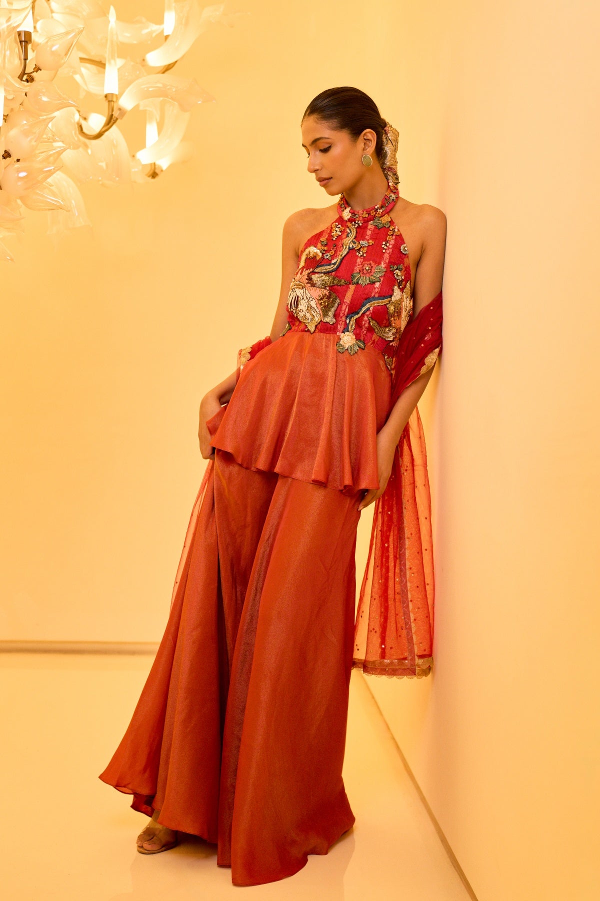 RUBY EMBROIDERED PEPLUM SET