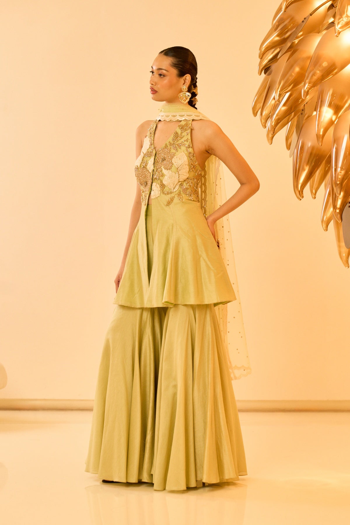 SAGE GREEN SHARARA SET