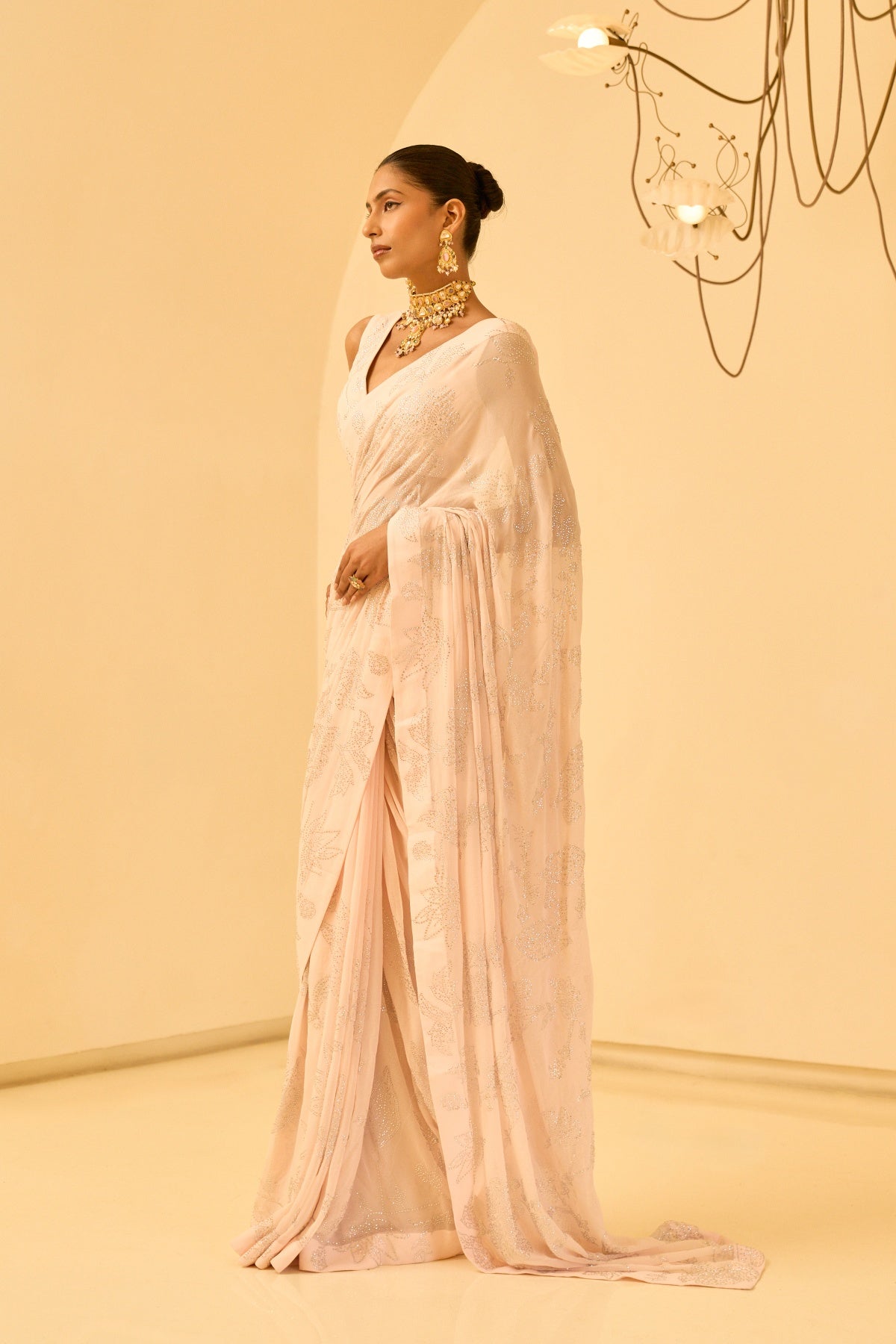 SHORASWIKI BLUSH SAREE SET