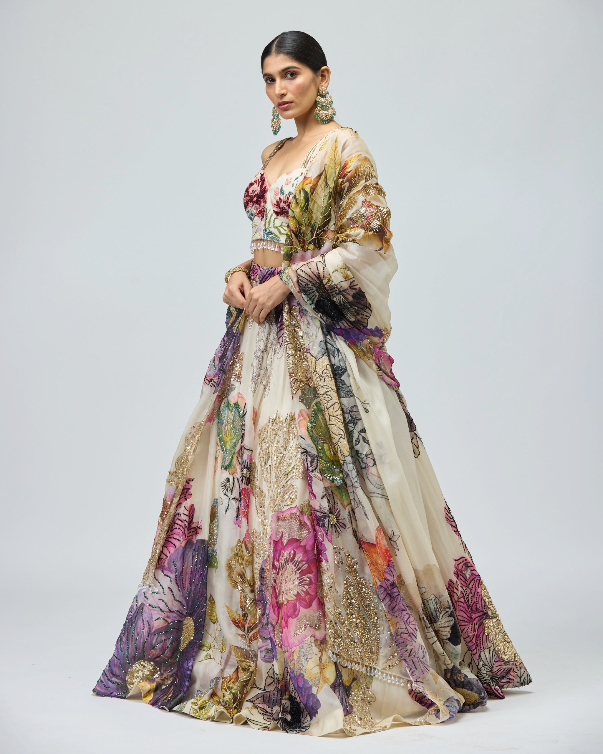 SILK ORGANZA LEHENGA SET