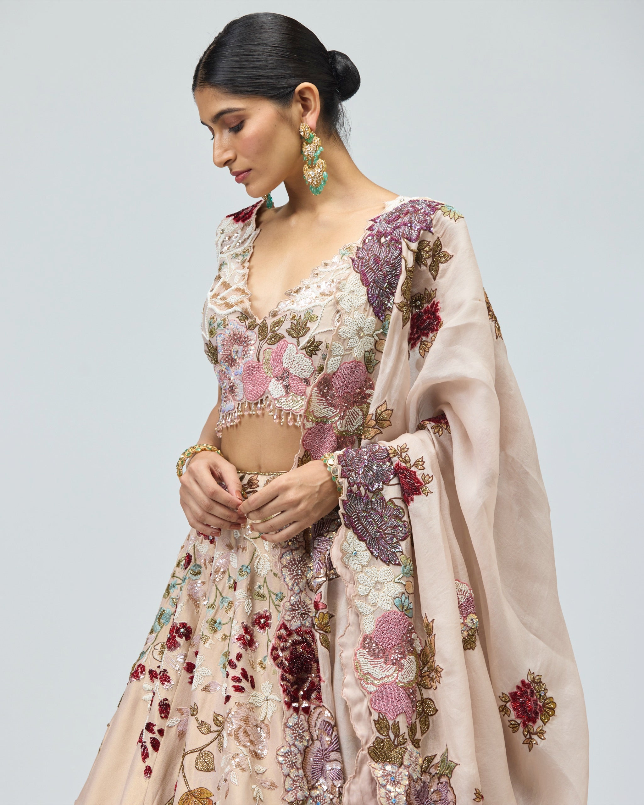 VISCOSE TISSUE LEHENGA SET