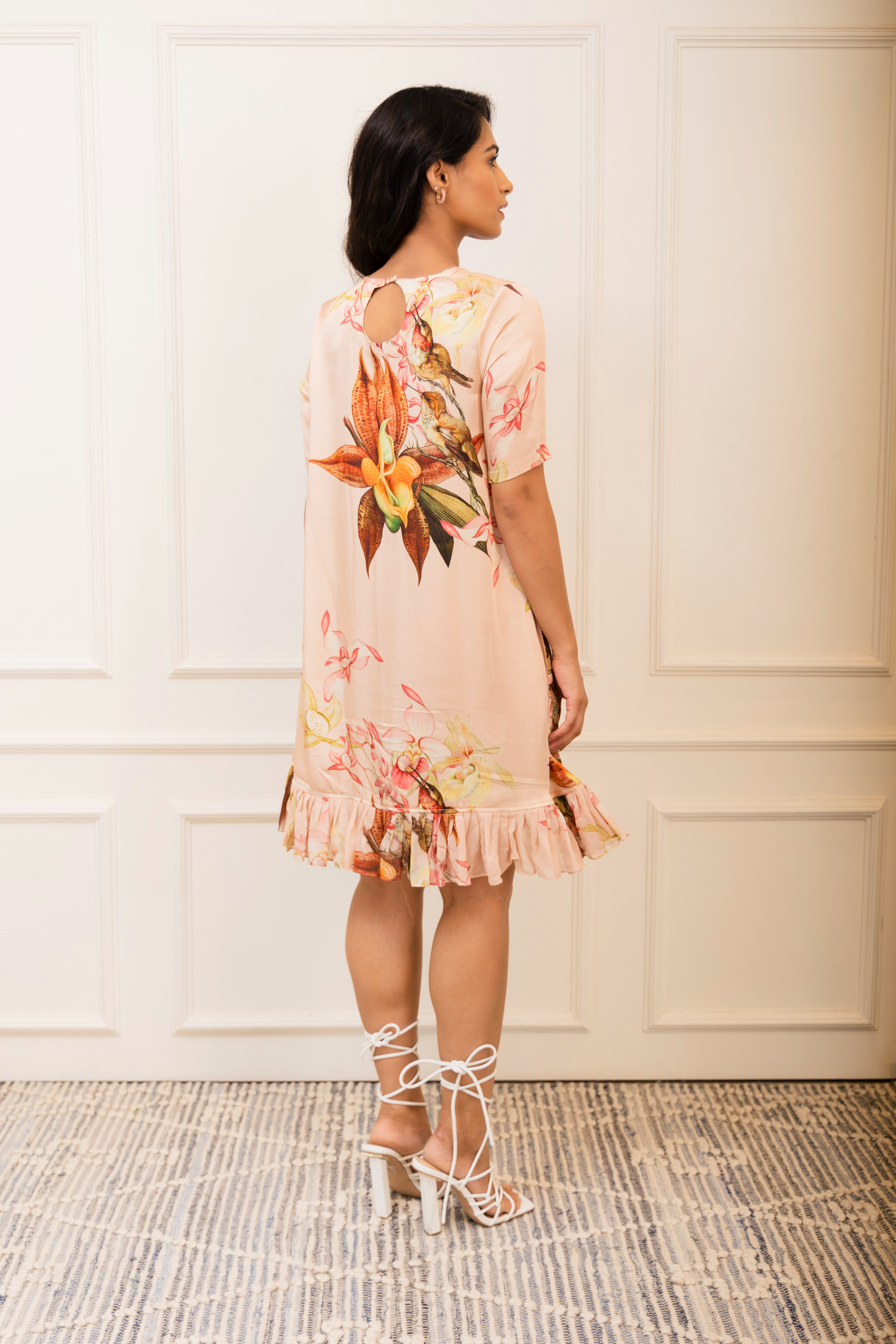 Botanical Printed Tiered Dress