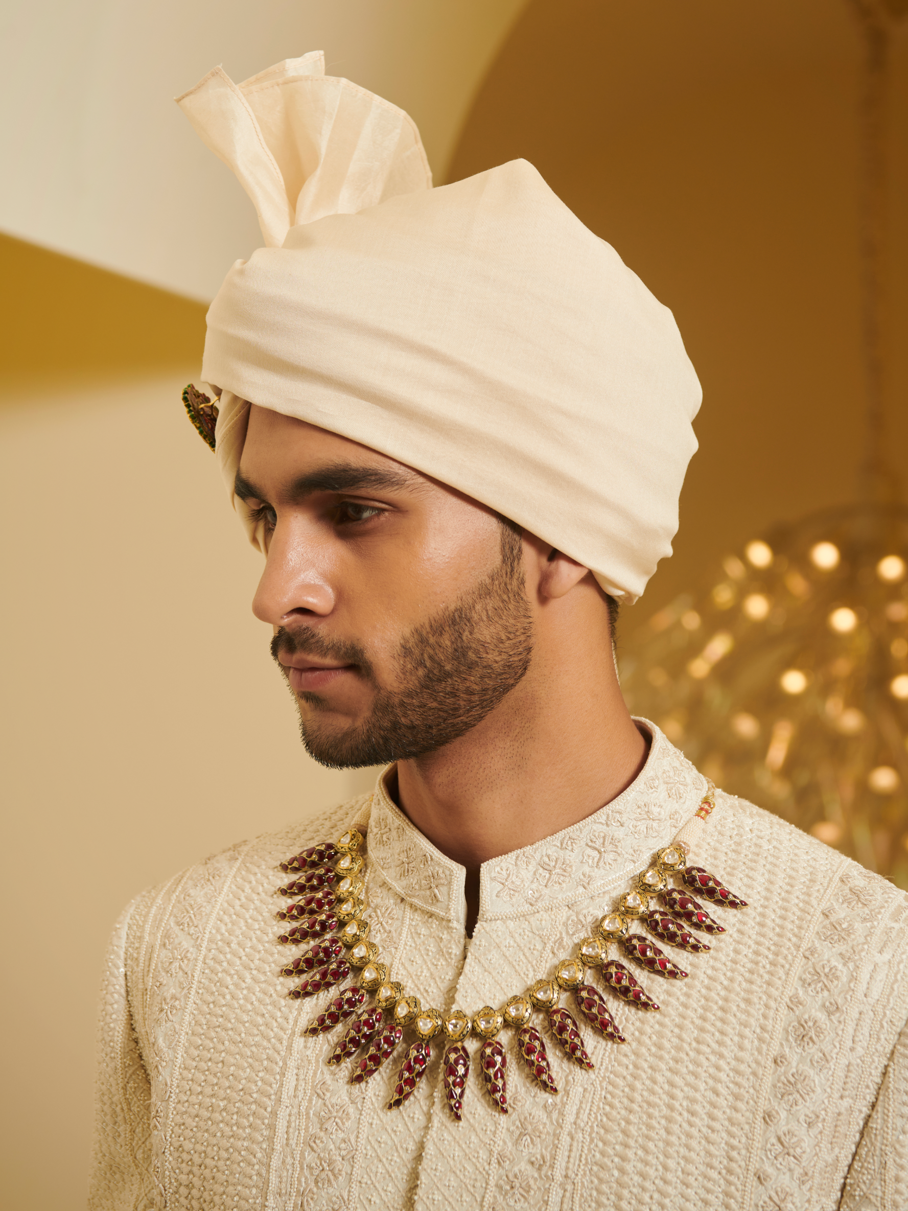 Embroidered Sherwani With Ivory Churidar