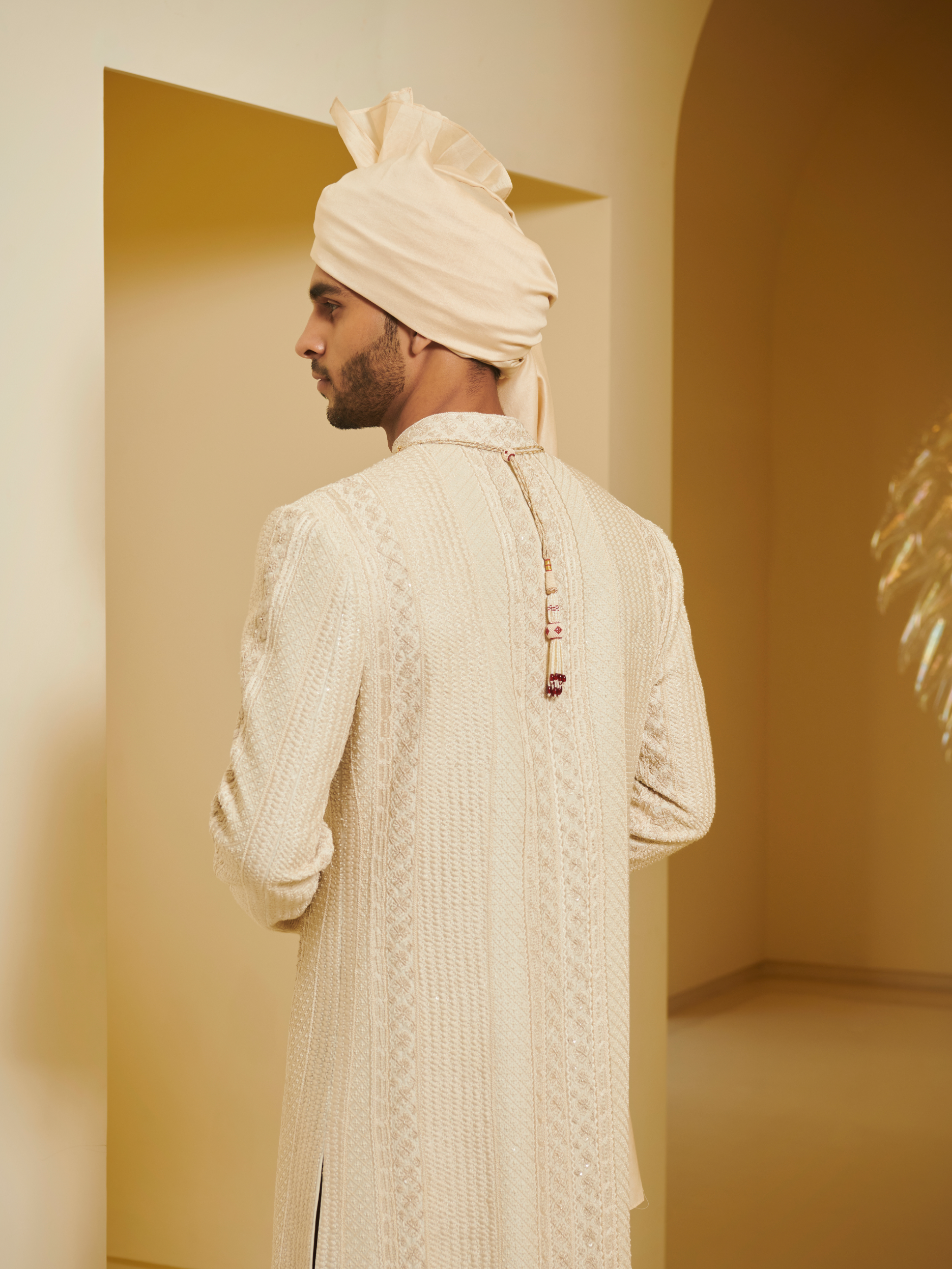 Embroidered Sherwani With Ivory Churidar