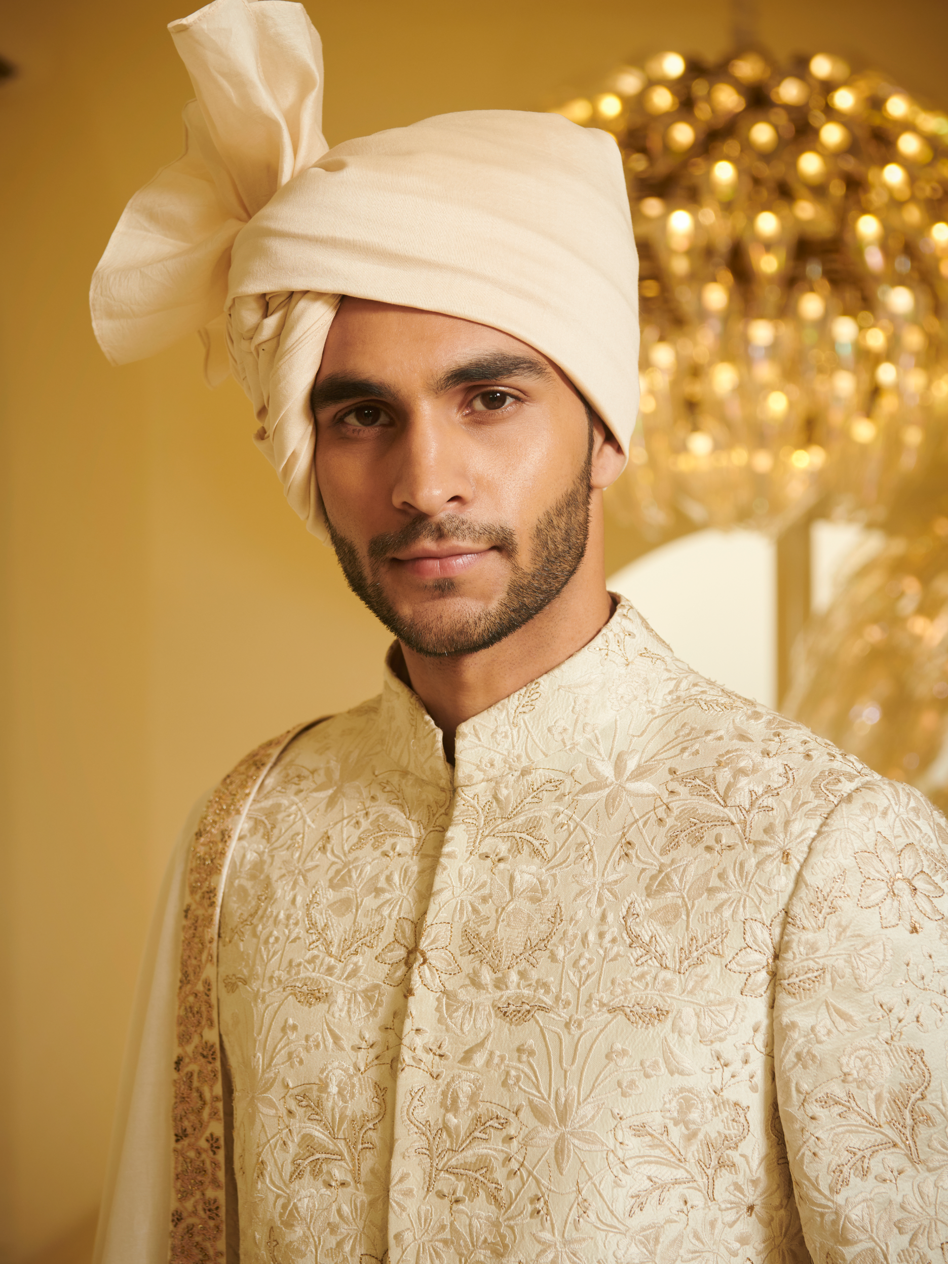 Embroidered Ivory Sherwani