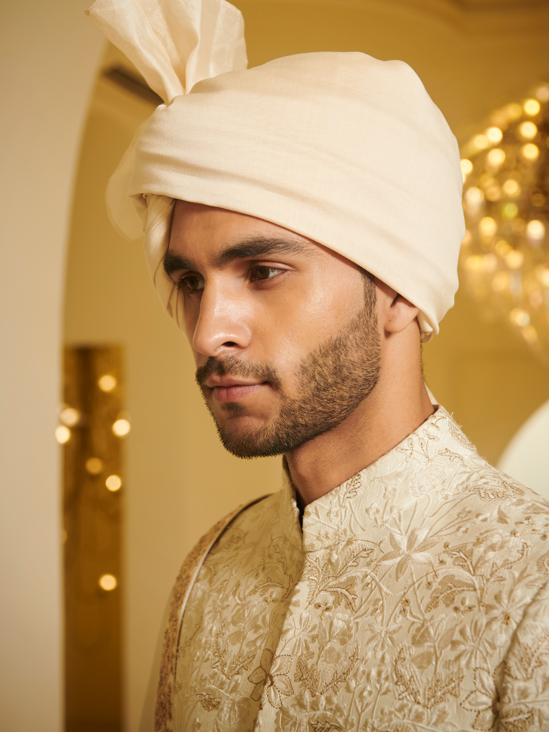 Embroidered Ivory Sherwani