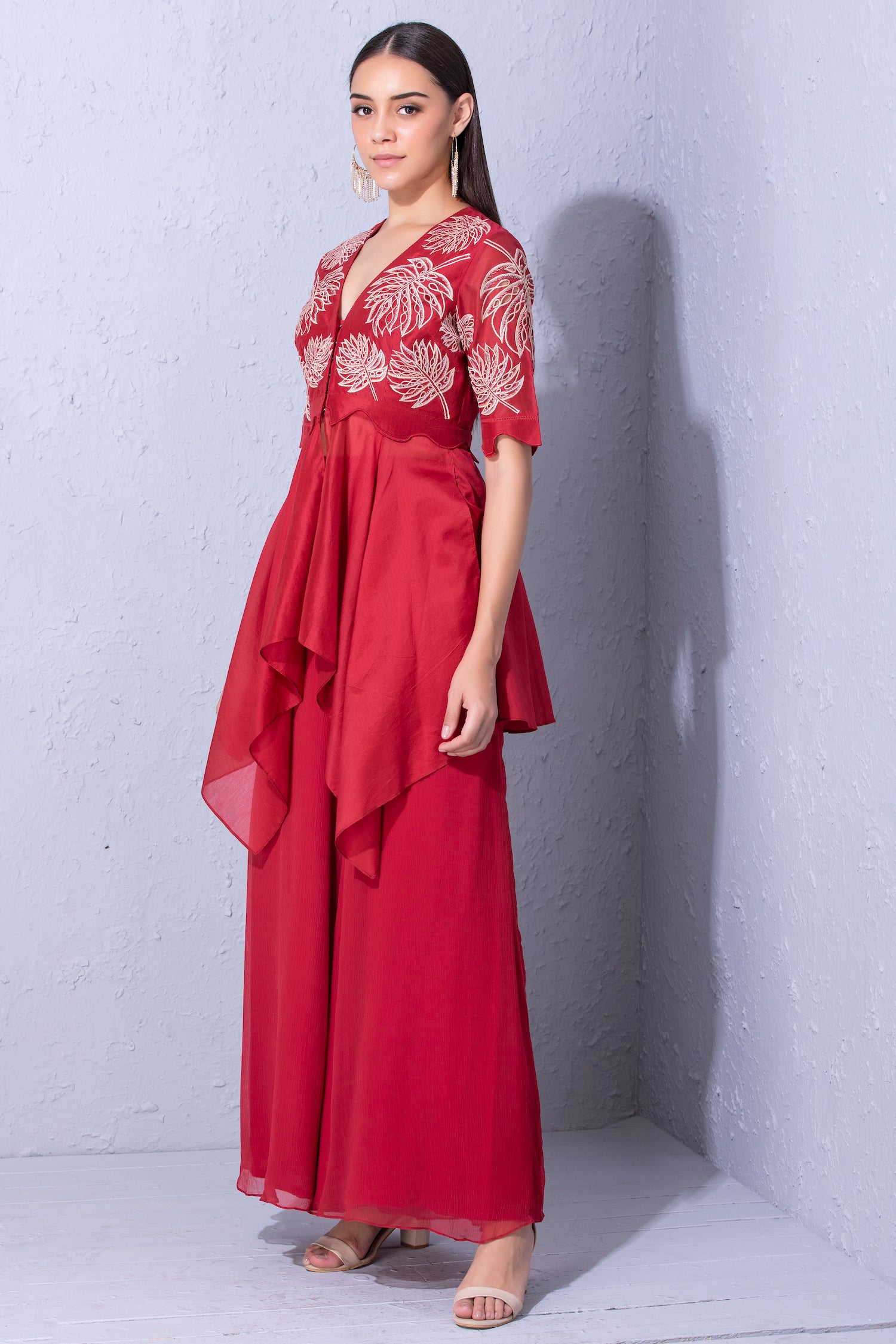 Falling Leaf Handkerchief Hem Tunic Set