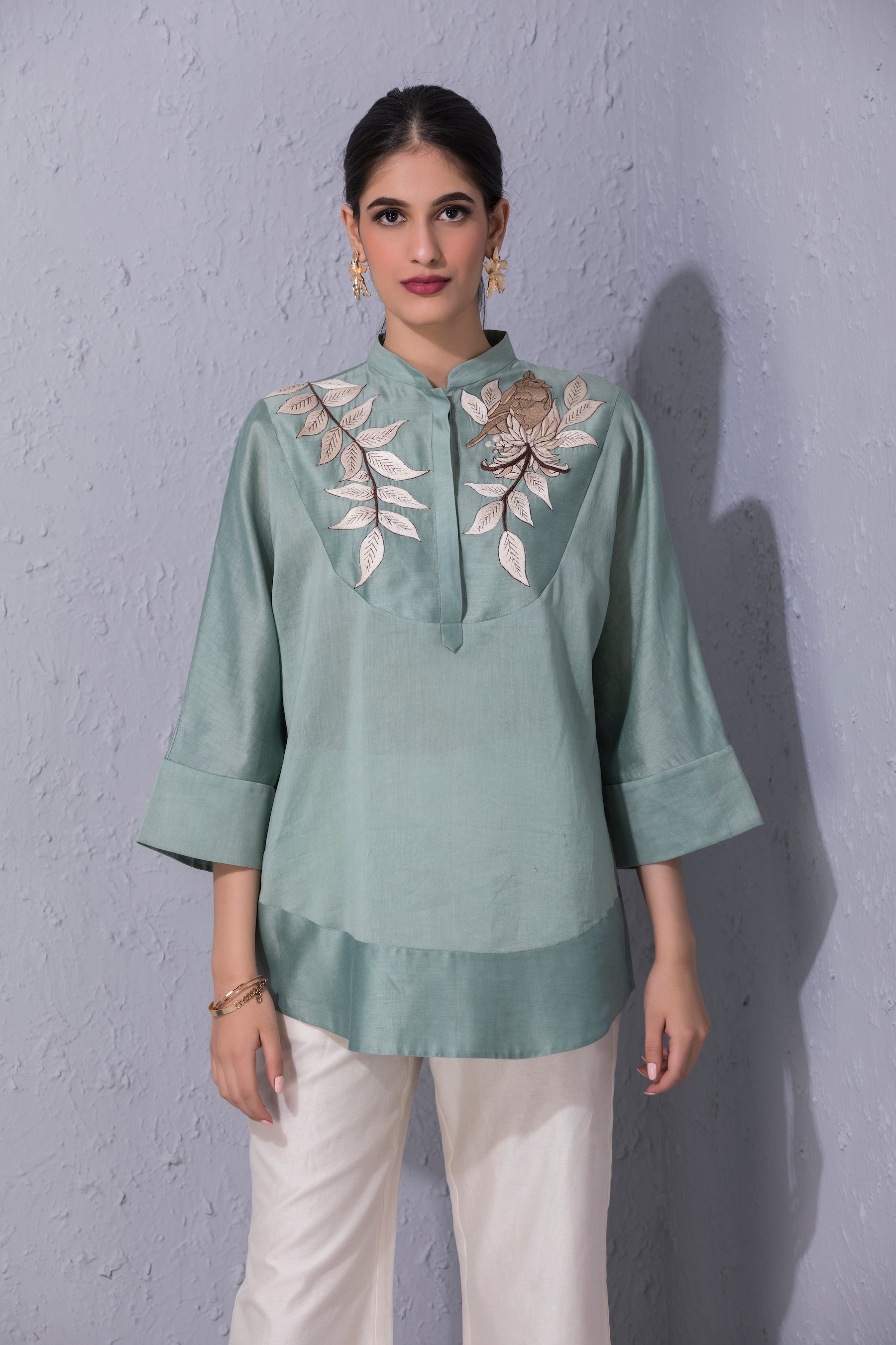 Bird Story Sage Green Short Tunic