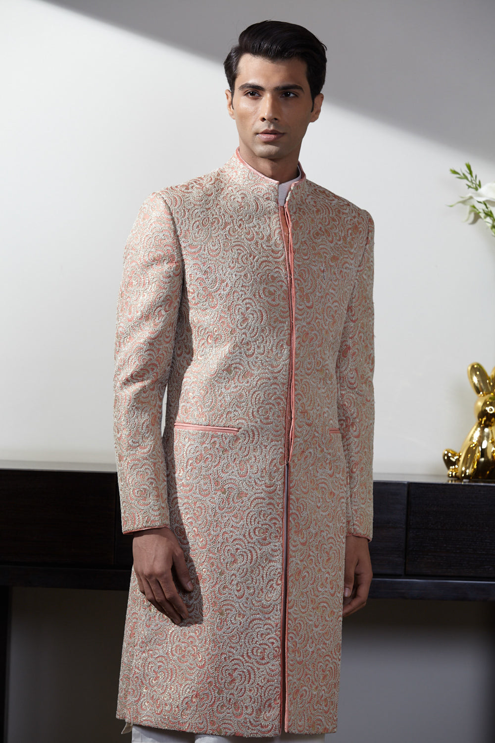 Peach Sherwani