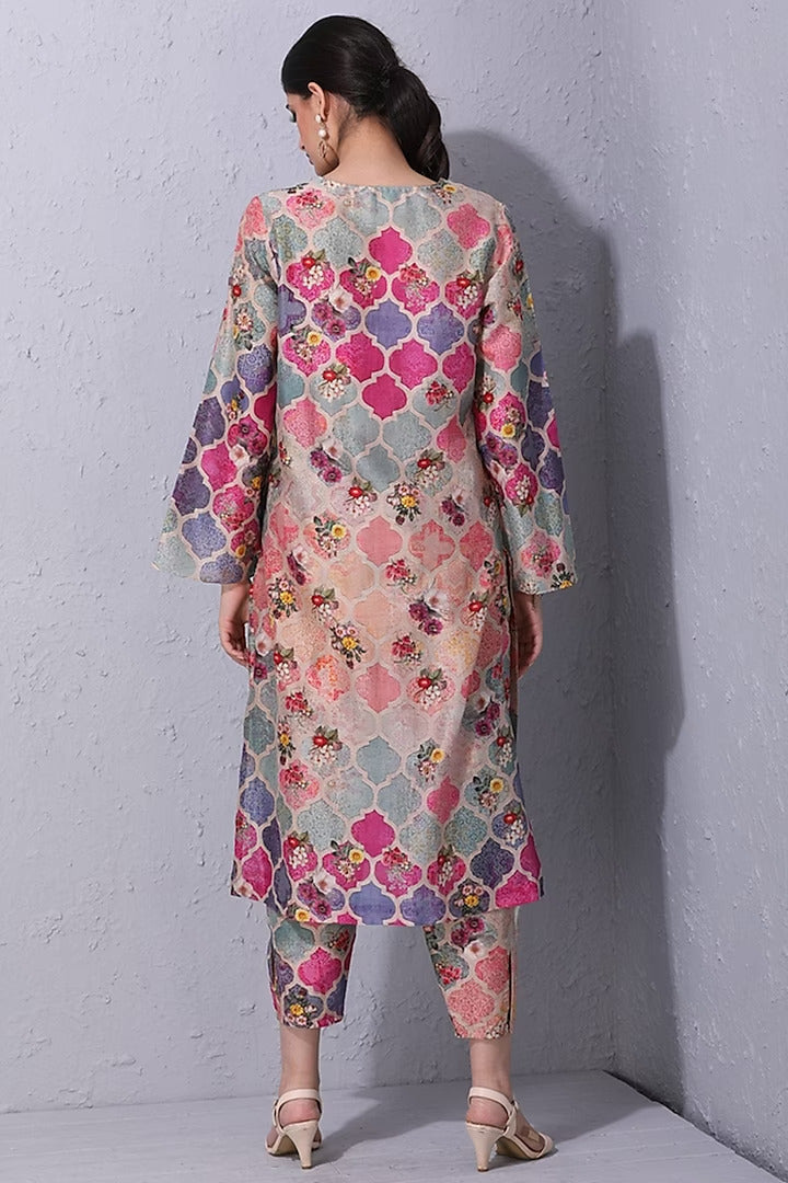 Moroccan Touch Printed Chanderi Kurta Set