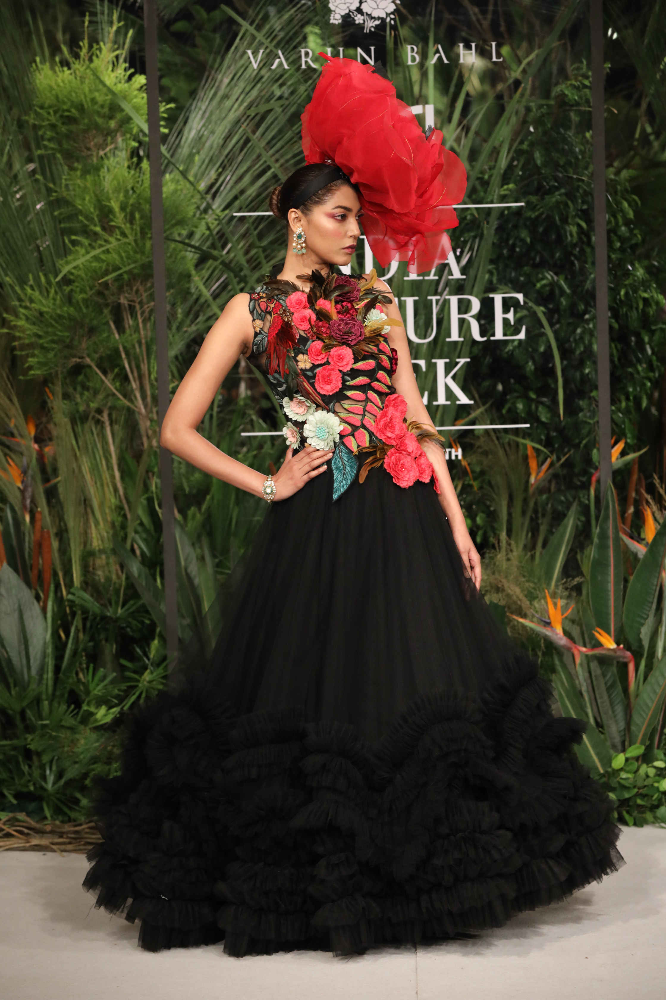 Black Tulle Accessory Top With Ruffle Skirt