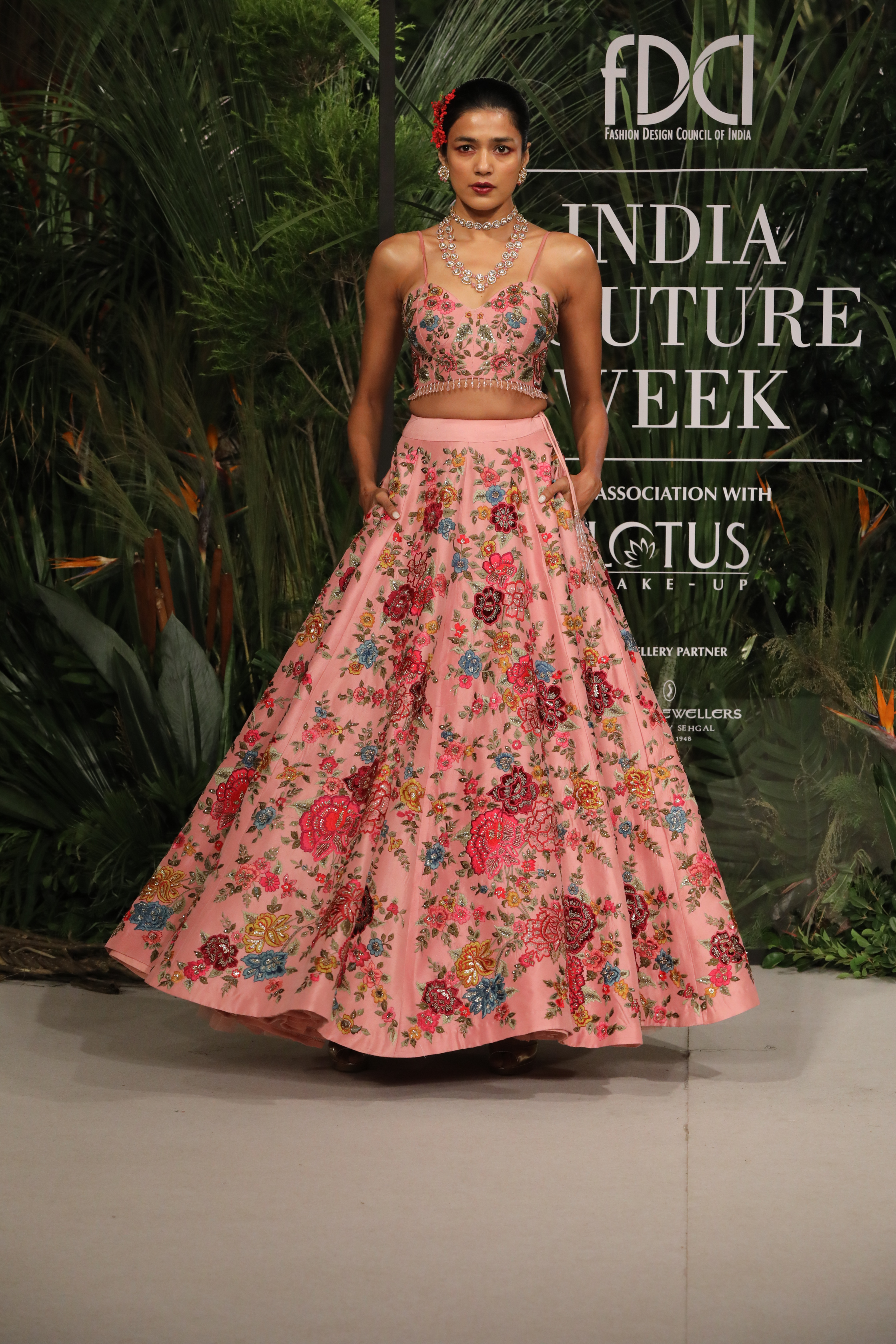 Pink Silk Lehenga Set With Dupatta