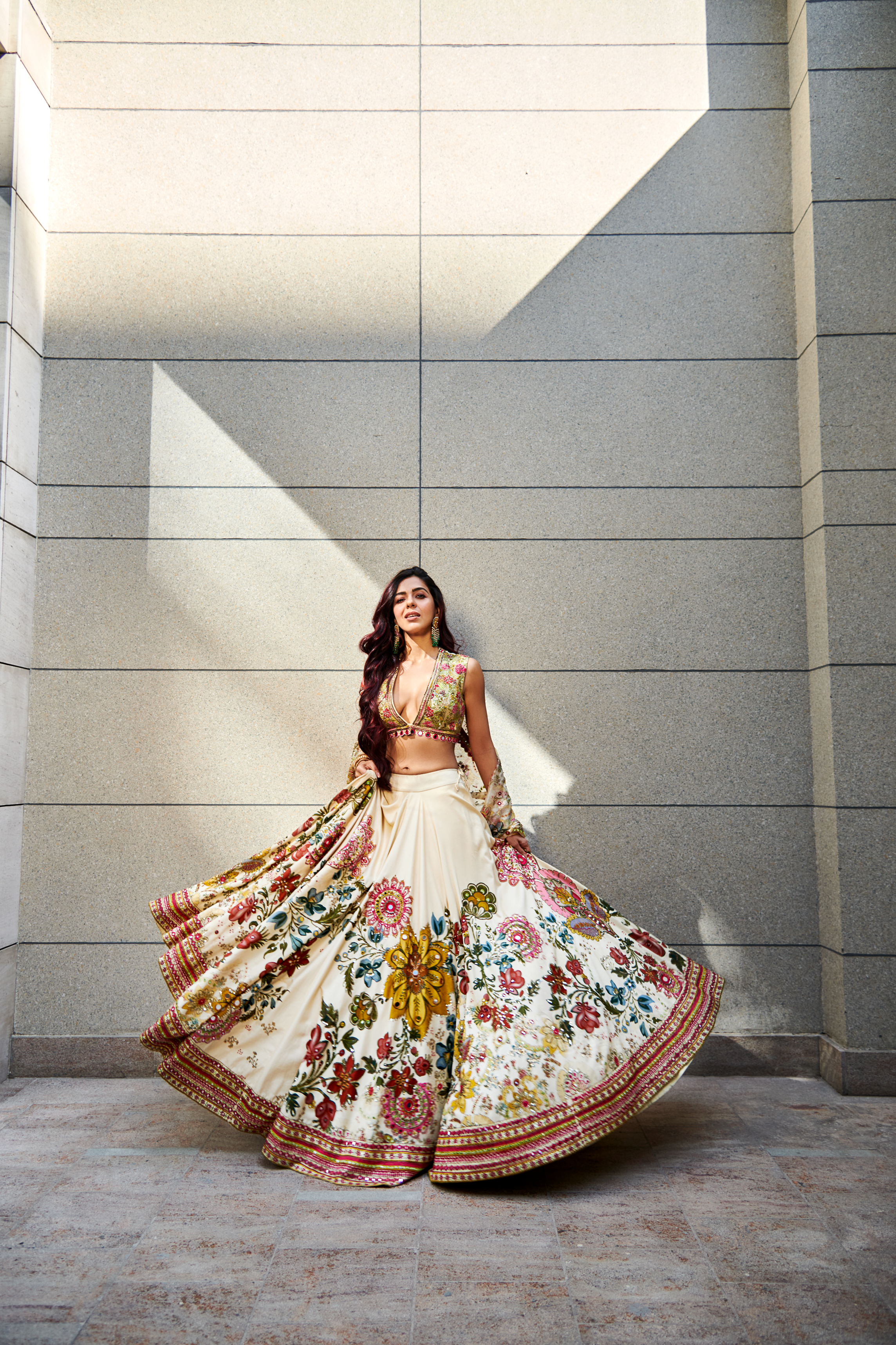 Multicolor Embroidered Lehenga Set