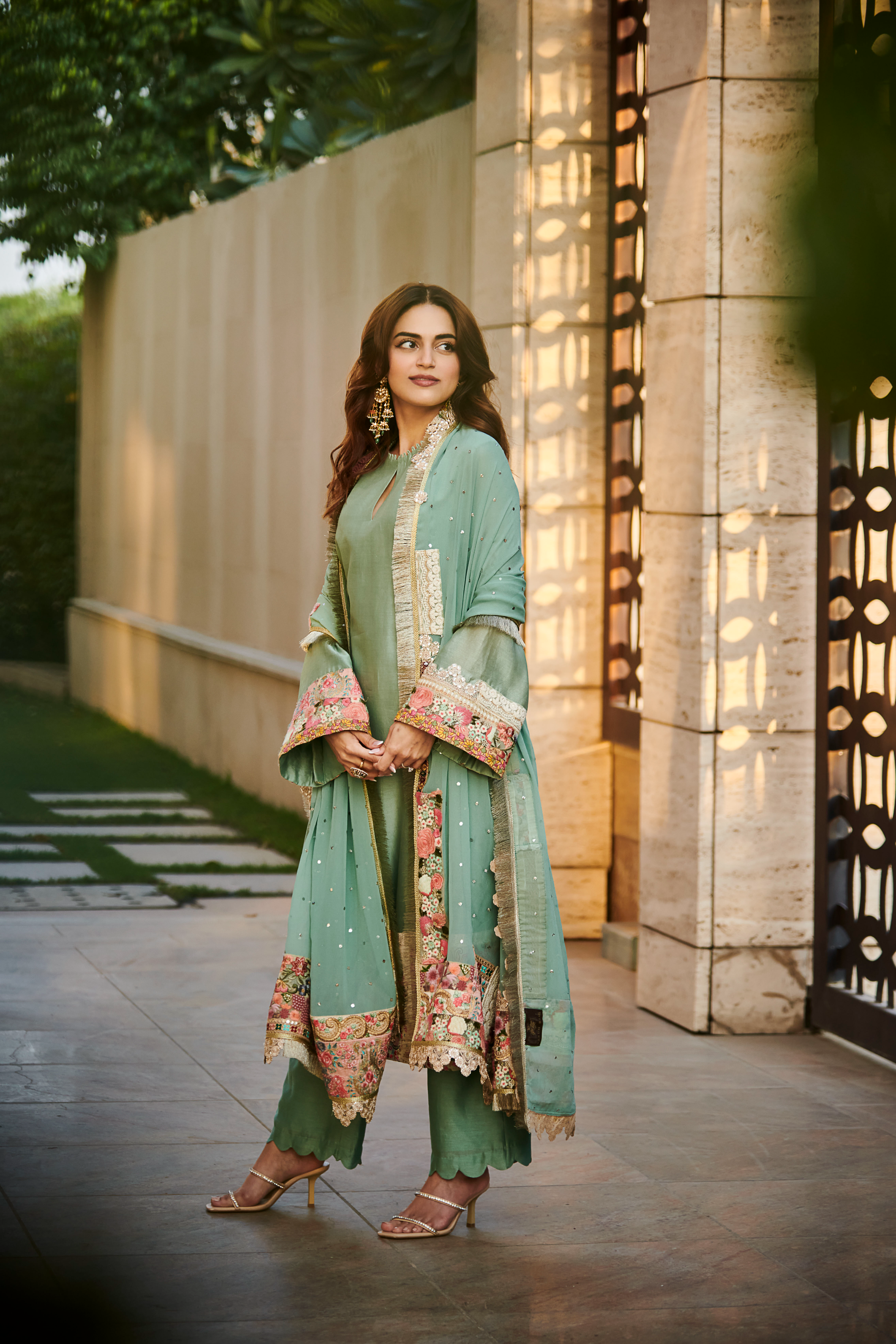 Multi Patch Mint Green Suit Set