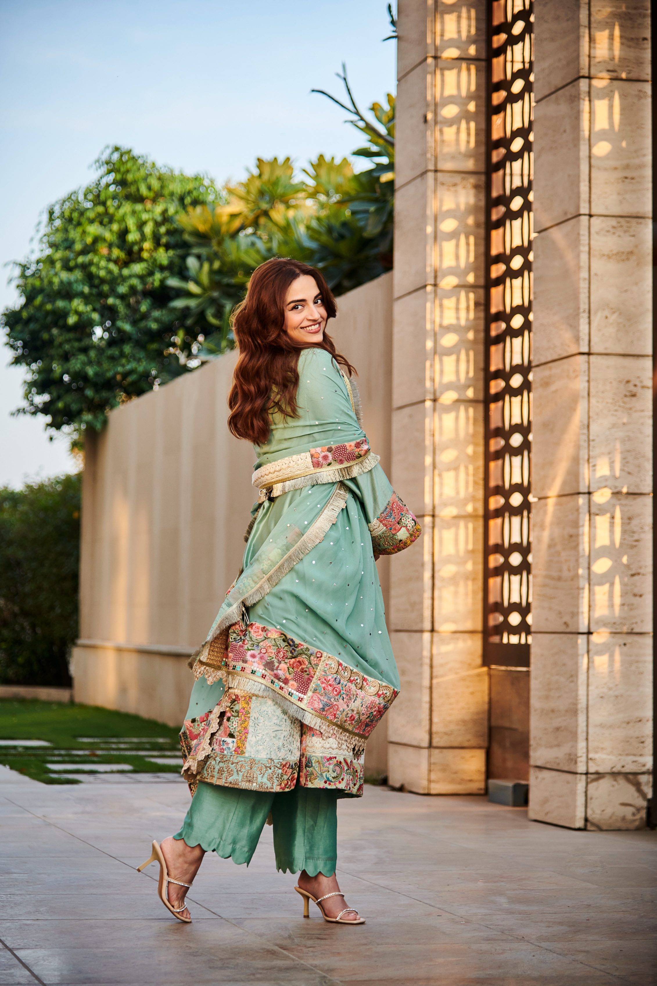 Multi Patch Mint Green Suit Set