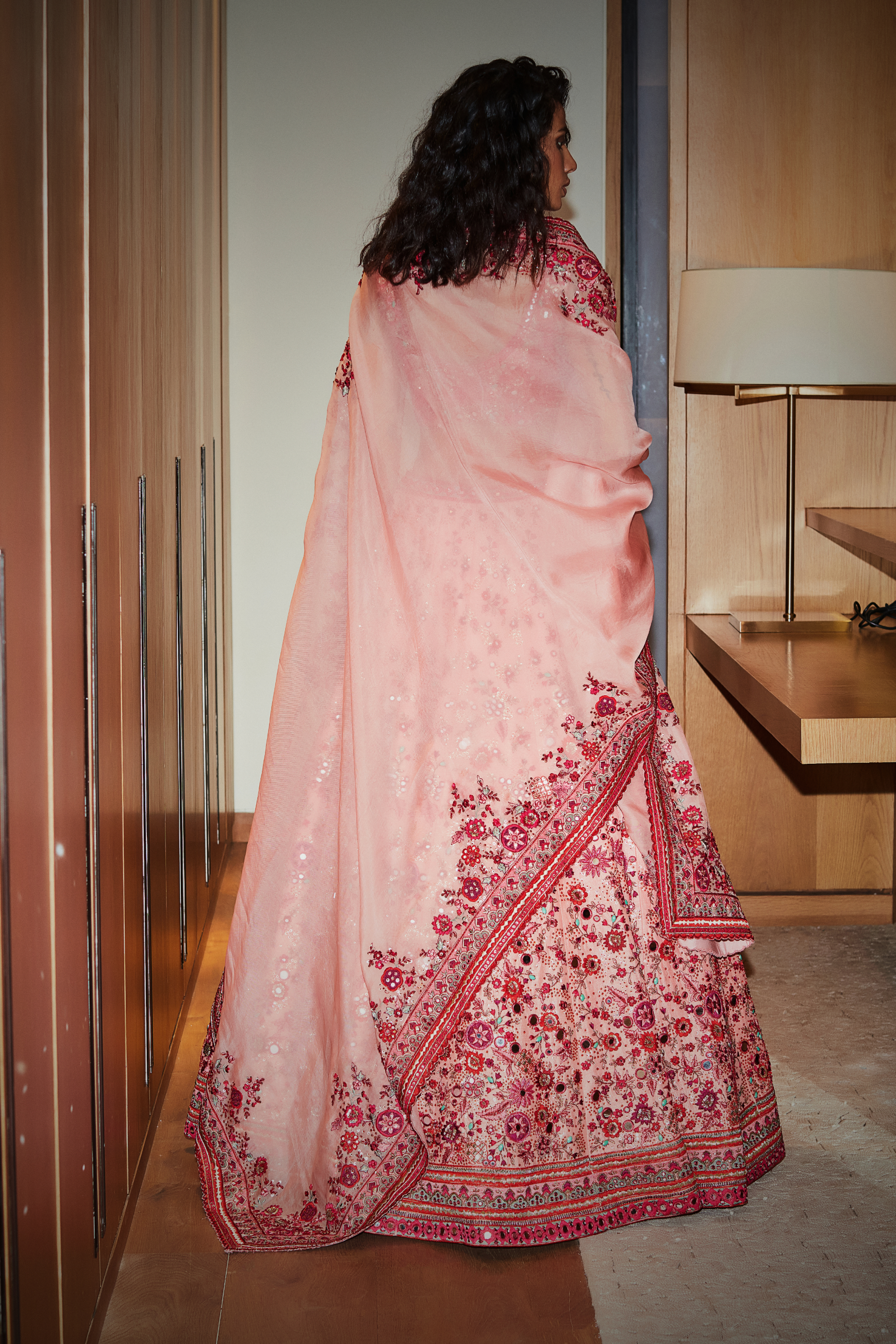 Blush Pink Hand Embroidered Lehenga Set