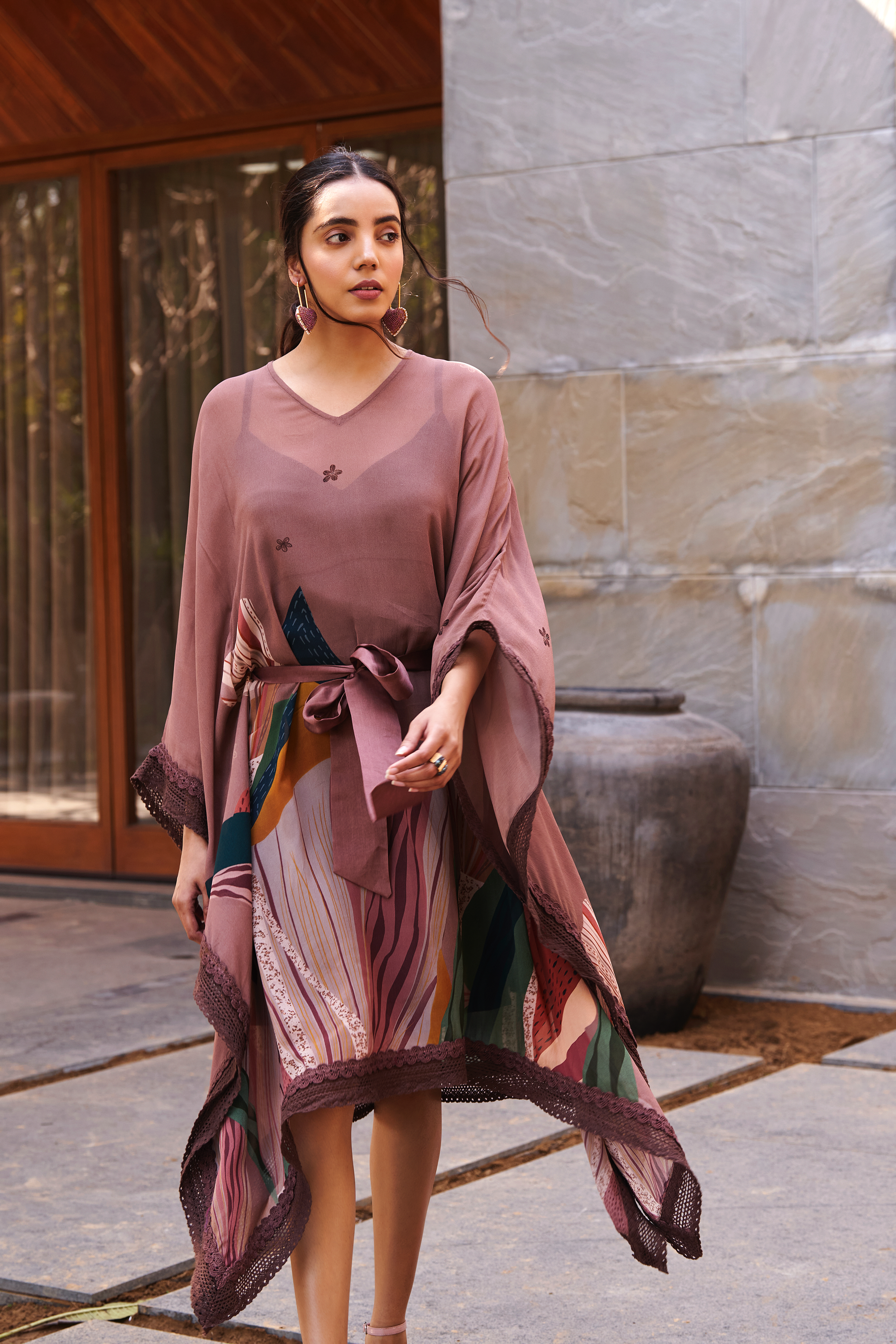 Fawn Abstract Garden Kaftan