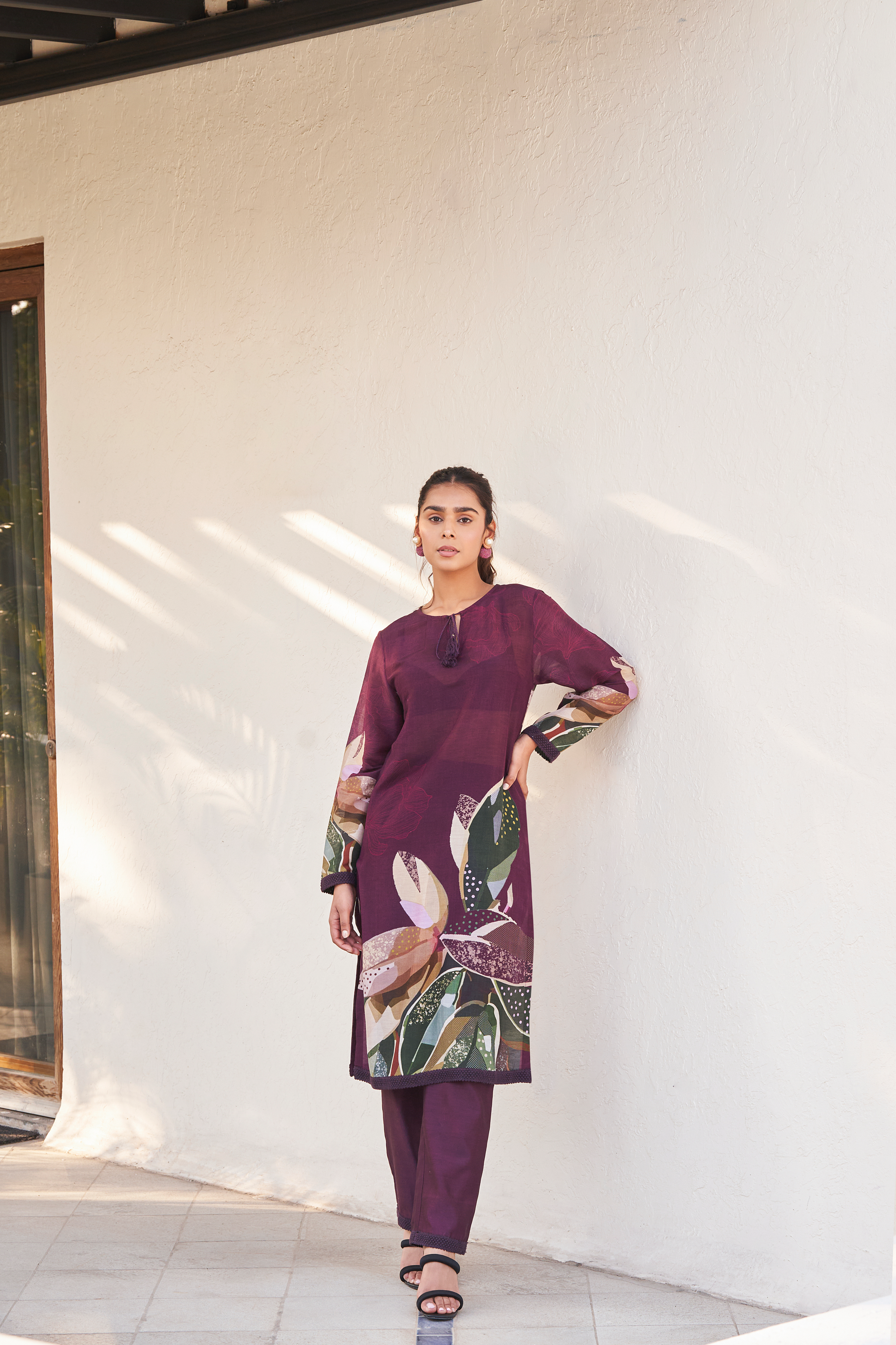 Botanical Leaf Kurta Set