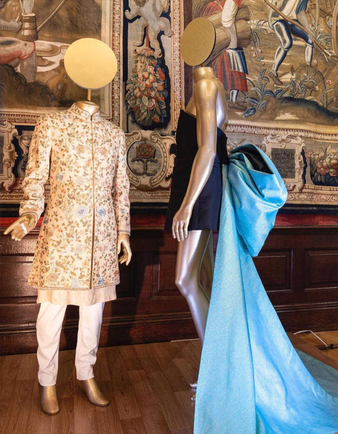 Varun Bahl Menswear Display at Crown to Couture exhibit at the Kensington Palace, London. 