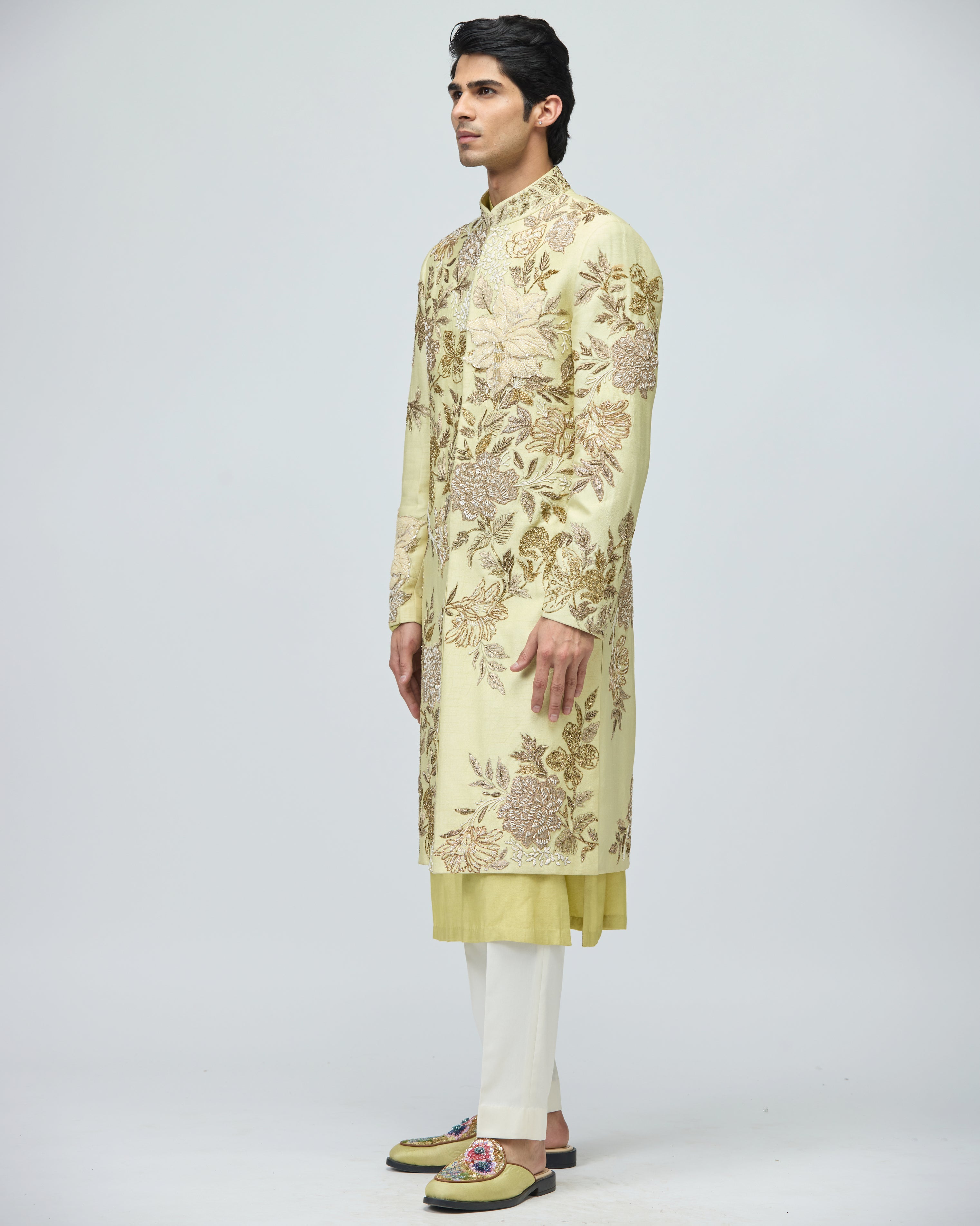 GREEN IVORY SHERWANI