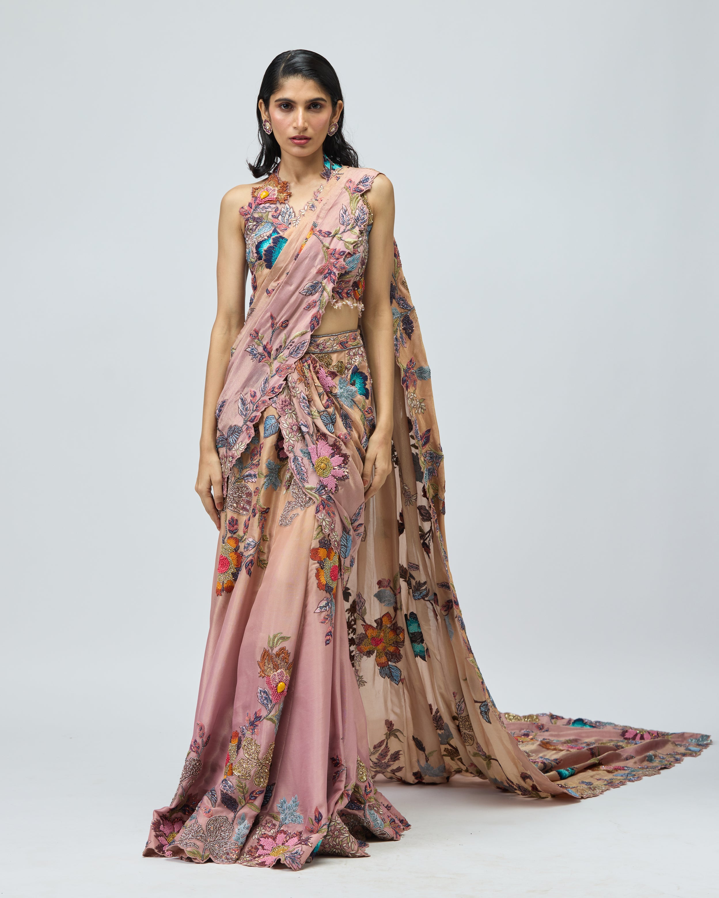 OMBRE TISSUE SAREE SET