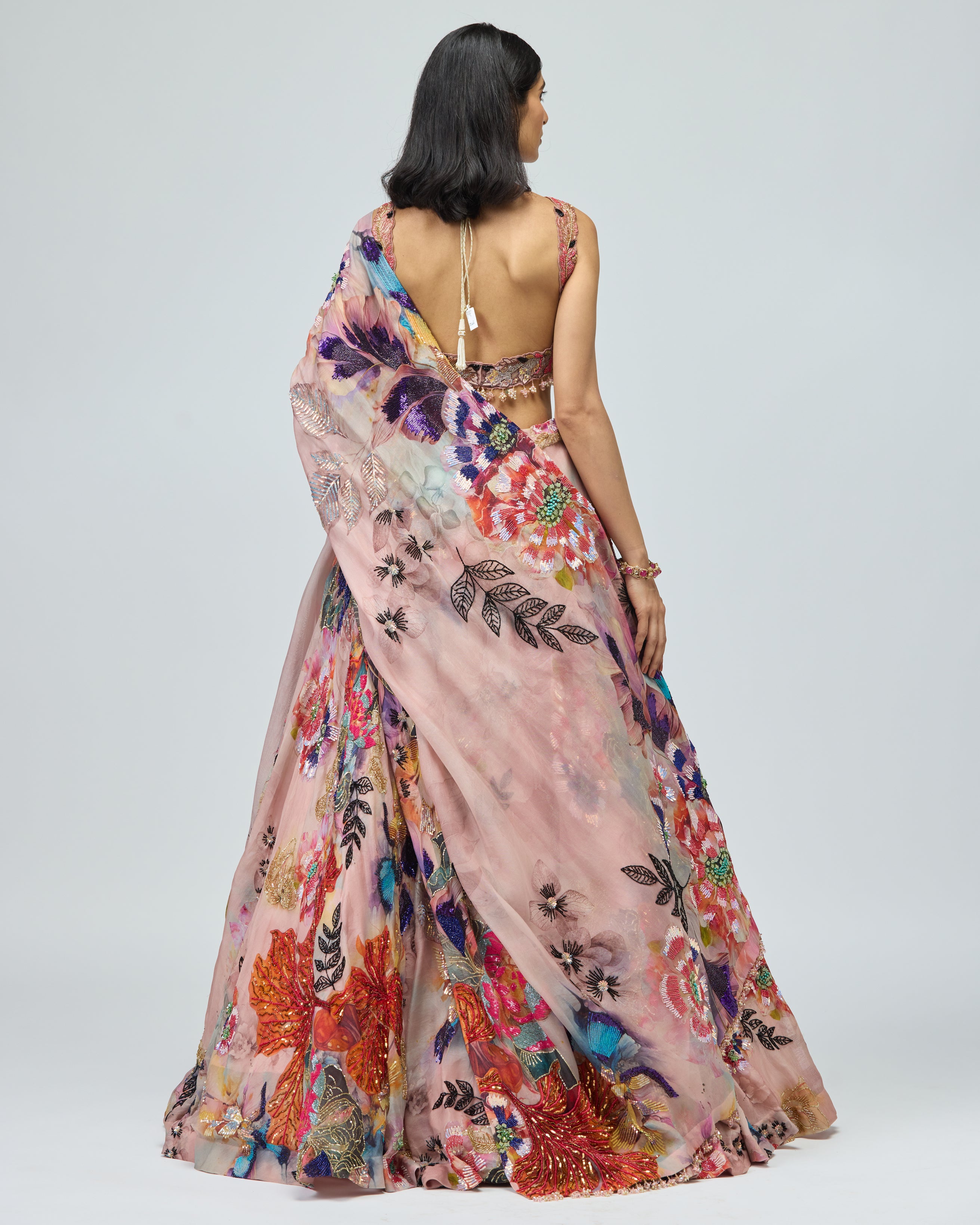 ORGANZA MULTICOLOURED LEHENGA SET